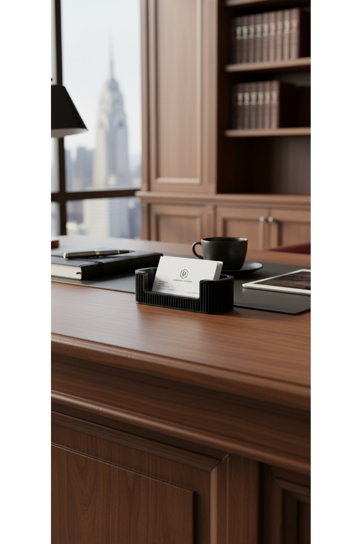 NoirLine Kartlık – Siyah | Modern Masaüstü Kartvizitlik | Lüks Minimal Tasarım - Görsel 2