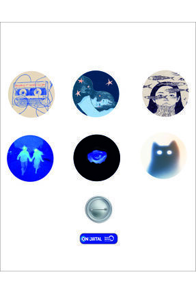 ON DİJİTAL BASKI MERKEZİ Mavi Temalı 6 Adet Rozet Seti