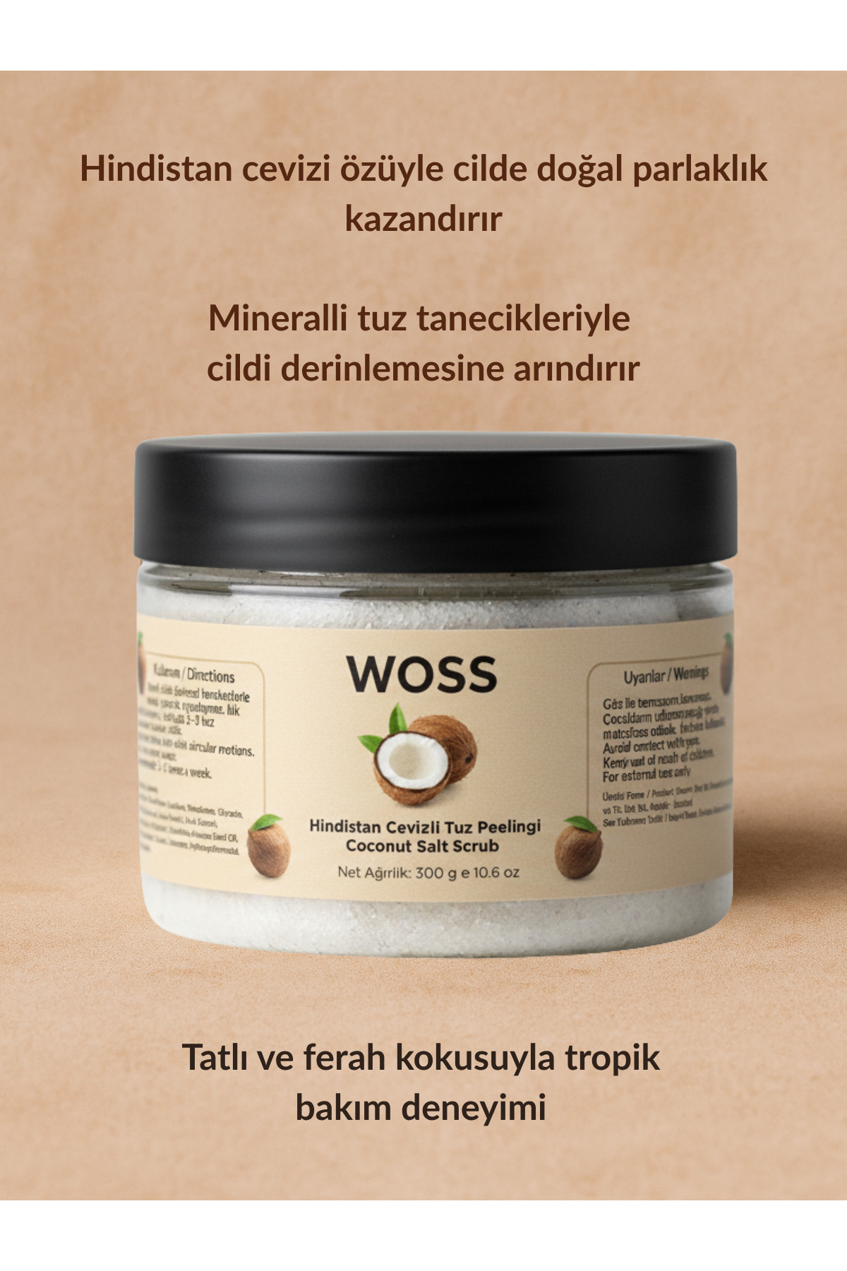 Hindistan Cevizli Tuz Peeling 300 g – Cildi Arındıran ve Besleyen Vücut Peelingi — Hindistan Cevizli Peeling — تصویر 4 از 5