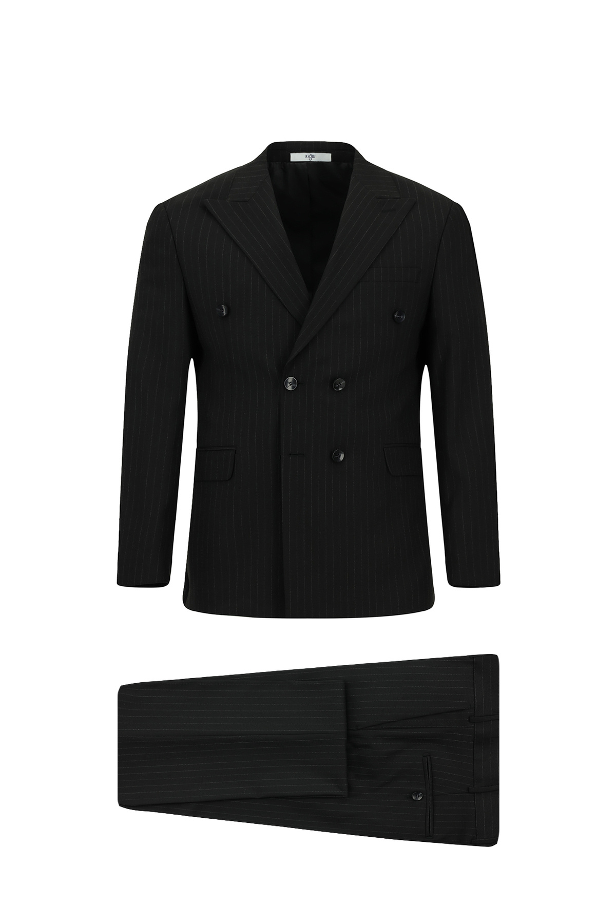 Kiğılı Regular Fit Çizgili Kruvaze Takım Elbise