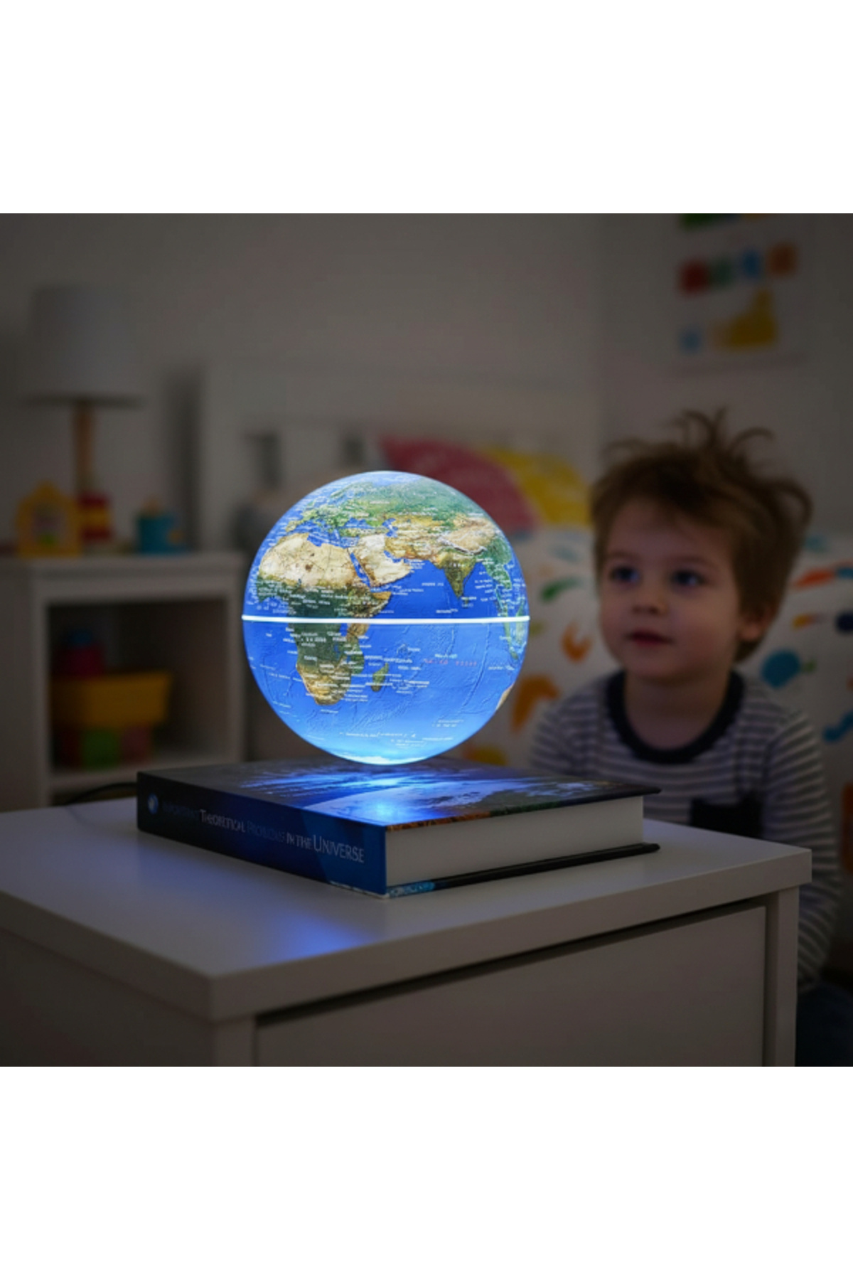 LULY HOME Kitap Şeklinde Manyetik Dönen Işıklı Dünya Küre