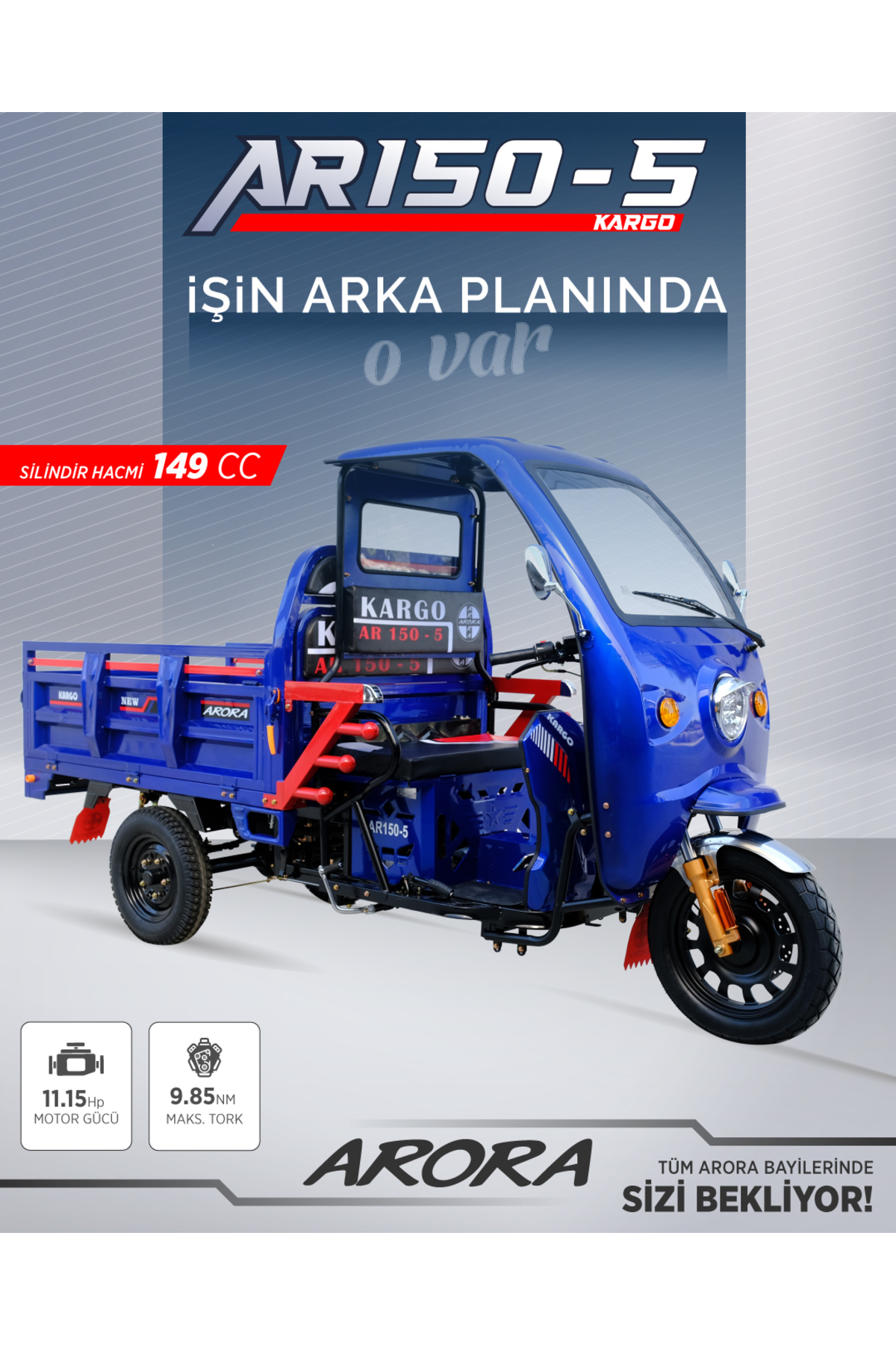 Arora AR150-5 BENZİNLİ KABİNLİ - Fiyatı, Yorumları