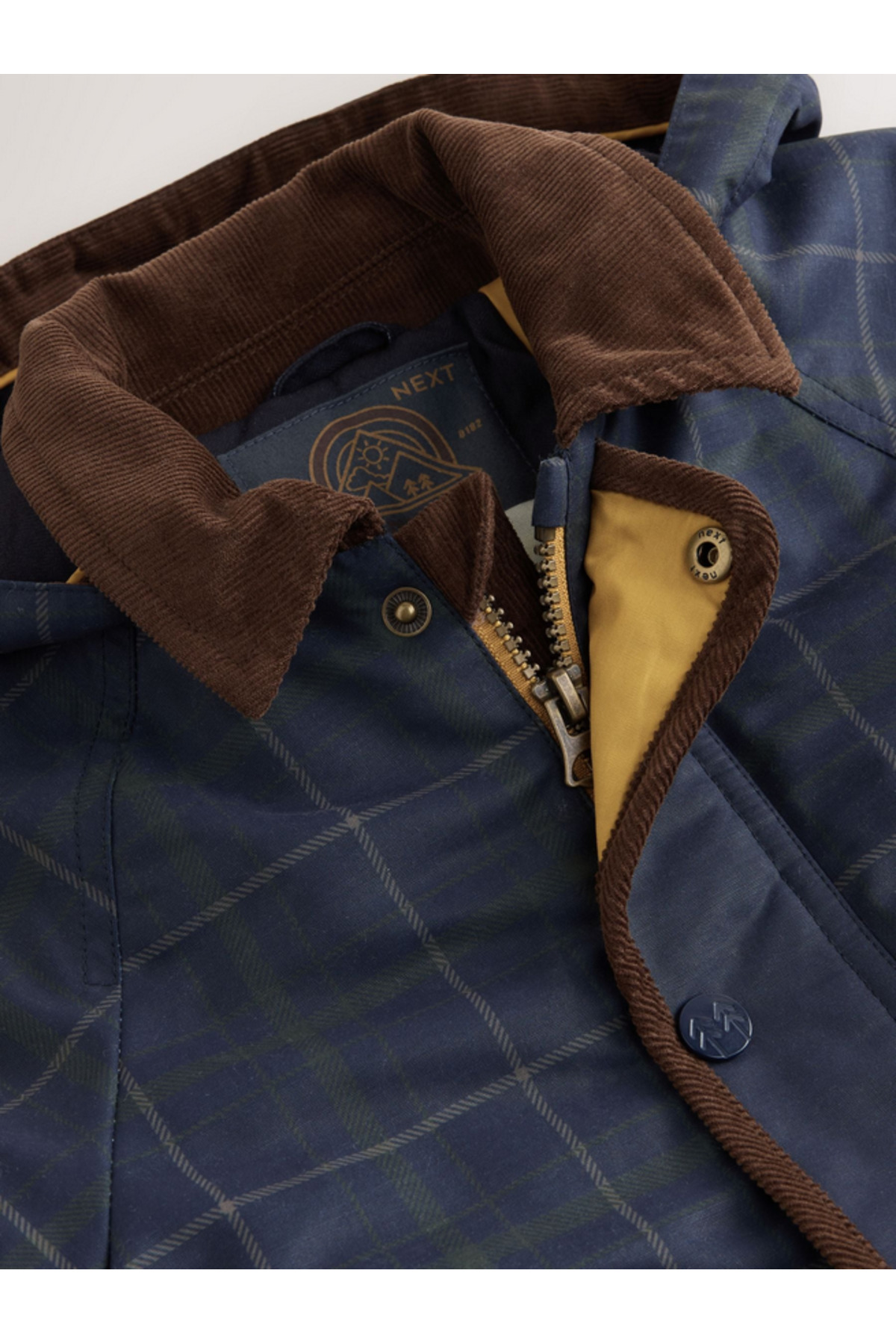 Next Baby Lacivert, Kapşonlu Ekoseli , Suya Dayanıklı Mevsimlik Mont fotoğrafı 4 (önizleme)