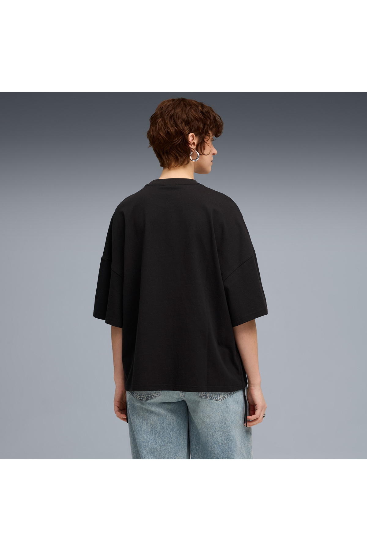 Puma Dare To Oversized Ruched Kadın Siyah T-Shirt görsel 3