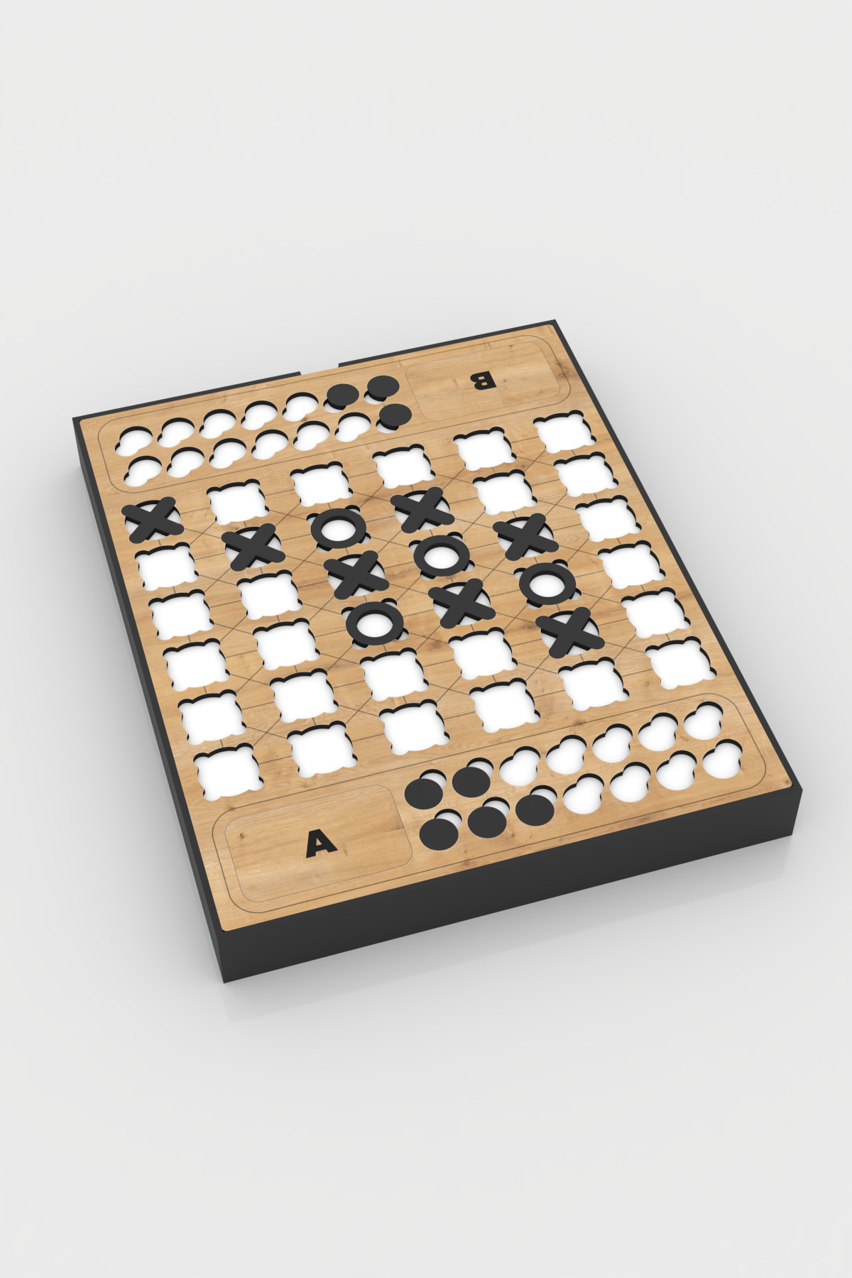 İdil Panel Premium Ahşap XOX (Tic-Tac-Toe) Kutu Oyunu - Çocuklar