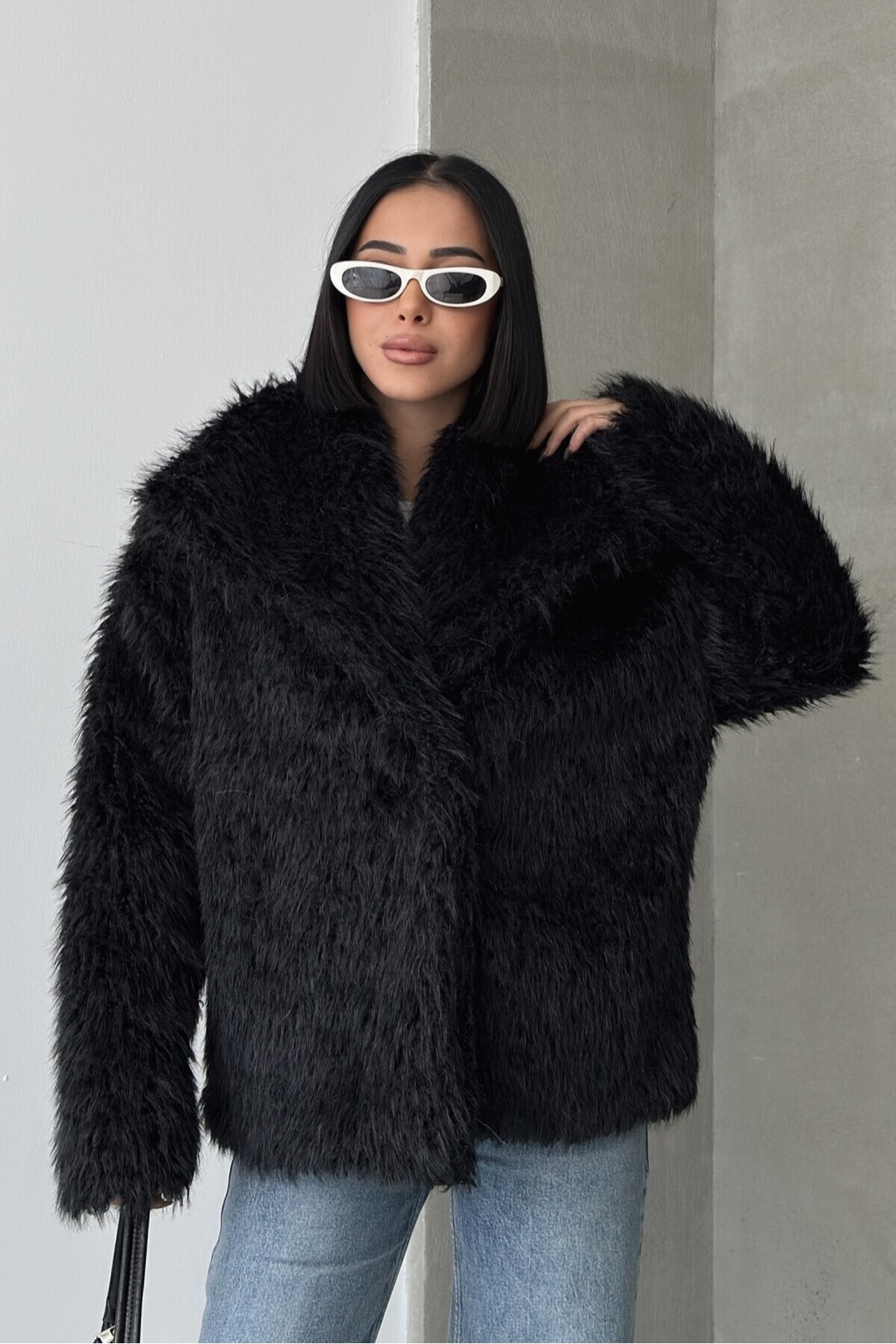 ALFUDO Moda Collection  Yumuşak Dokulu Kürklü Mont - Görsel 6