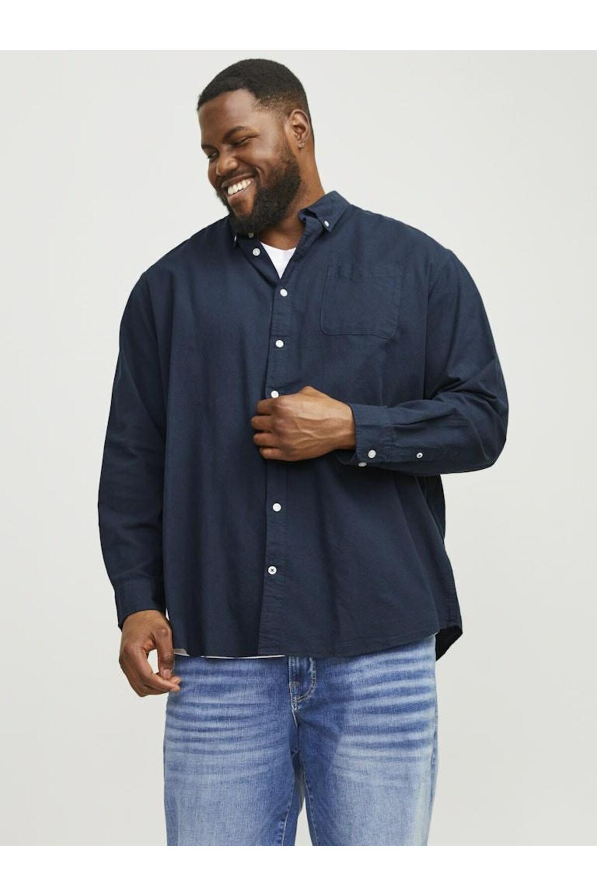 Jack & Jones Jack Jones Oxford Plus Büyük Beden Erkek Gömlek 12190444 görsel 3