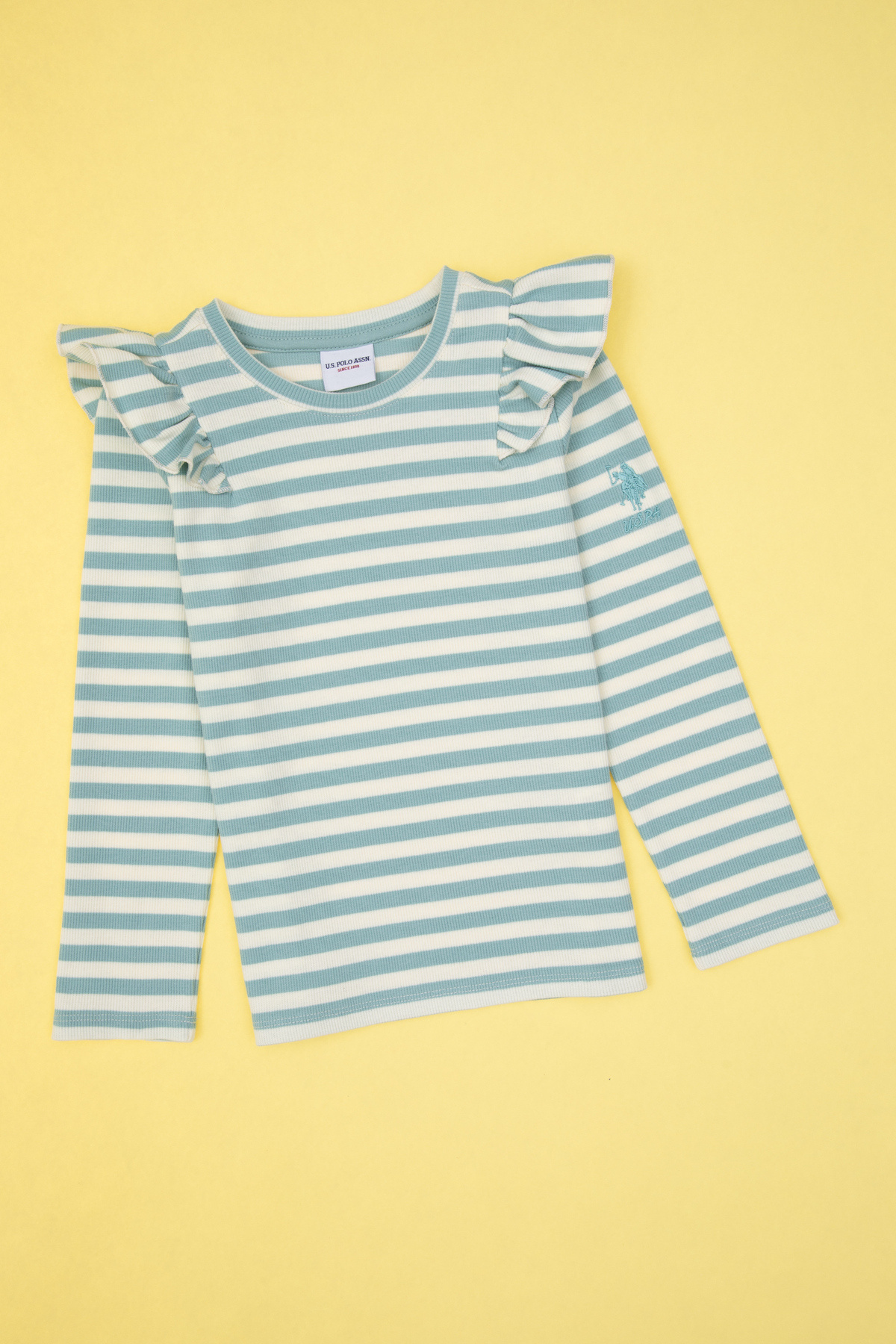 یو اس پولو سویشرت یقه گرد راه راه دخترانه رنگ نعنایی کد ۵۰۳۱۷۹۸۳-VR090 یو اس پولو سویشرت یقه گرد راه راه دخترانه رنگ نعنایی کد ۵۰۳۱۷۹۸۳-VR090