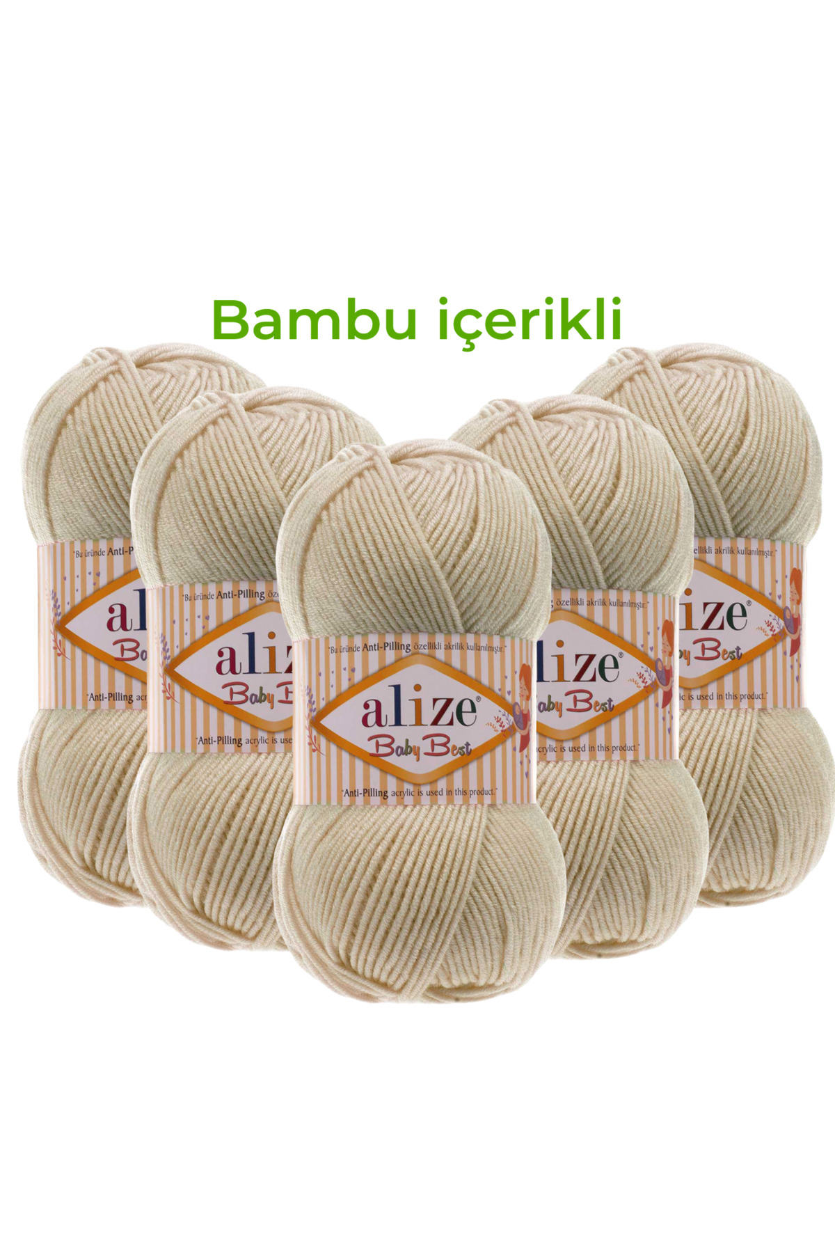 Baby Best 5 Pcs Baby Rope 10% Bamboo Antipiling 599 Stone