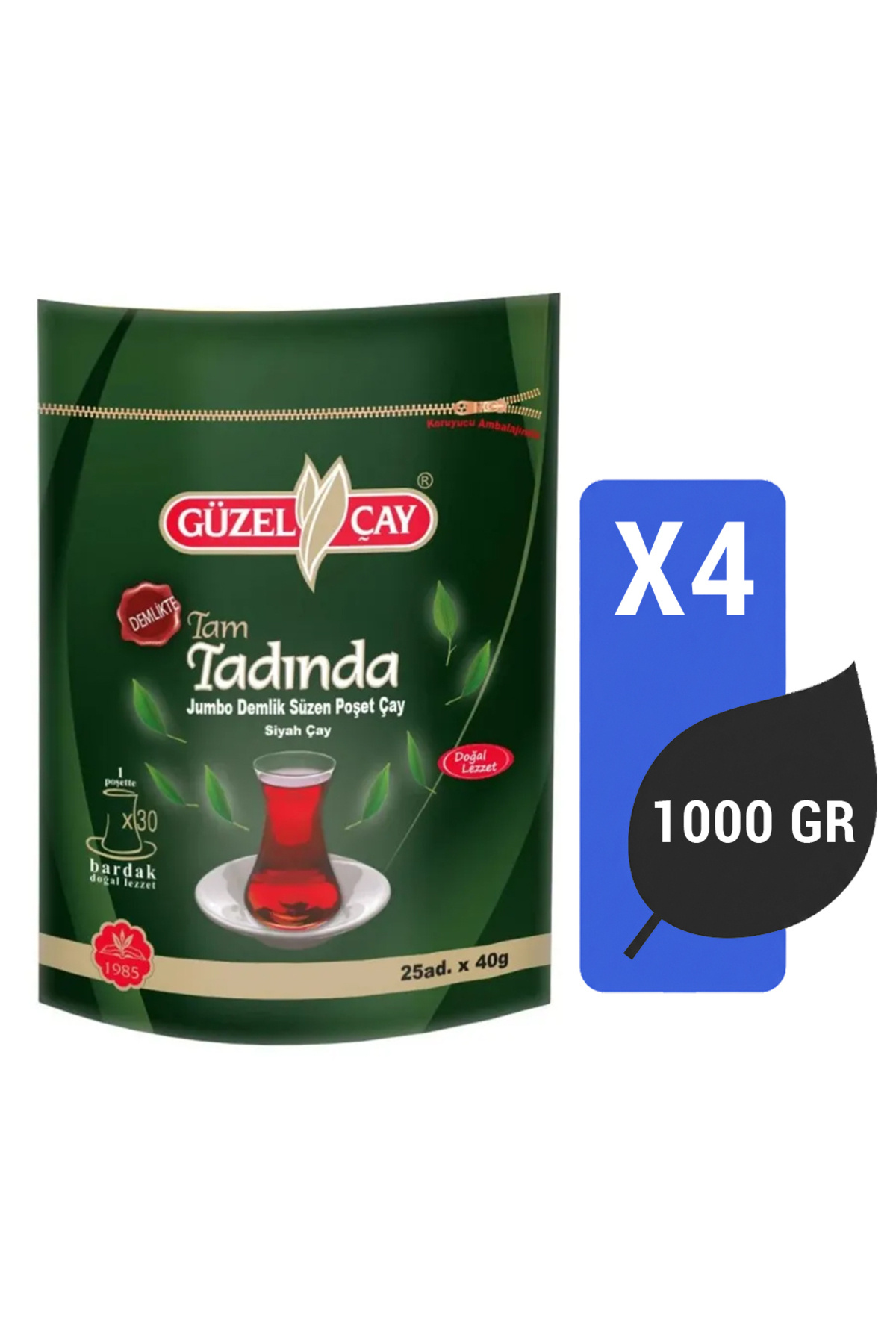 Güzel Çay Tam Tadında 40 Gr 25 Adet 1000 Gr X 4 Adet