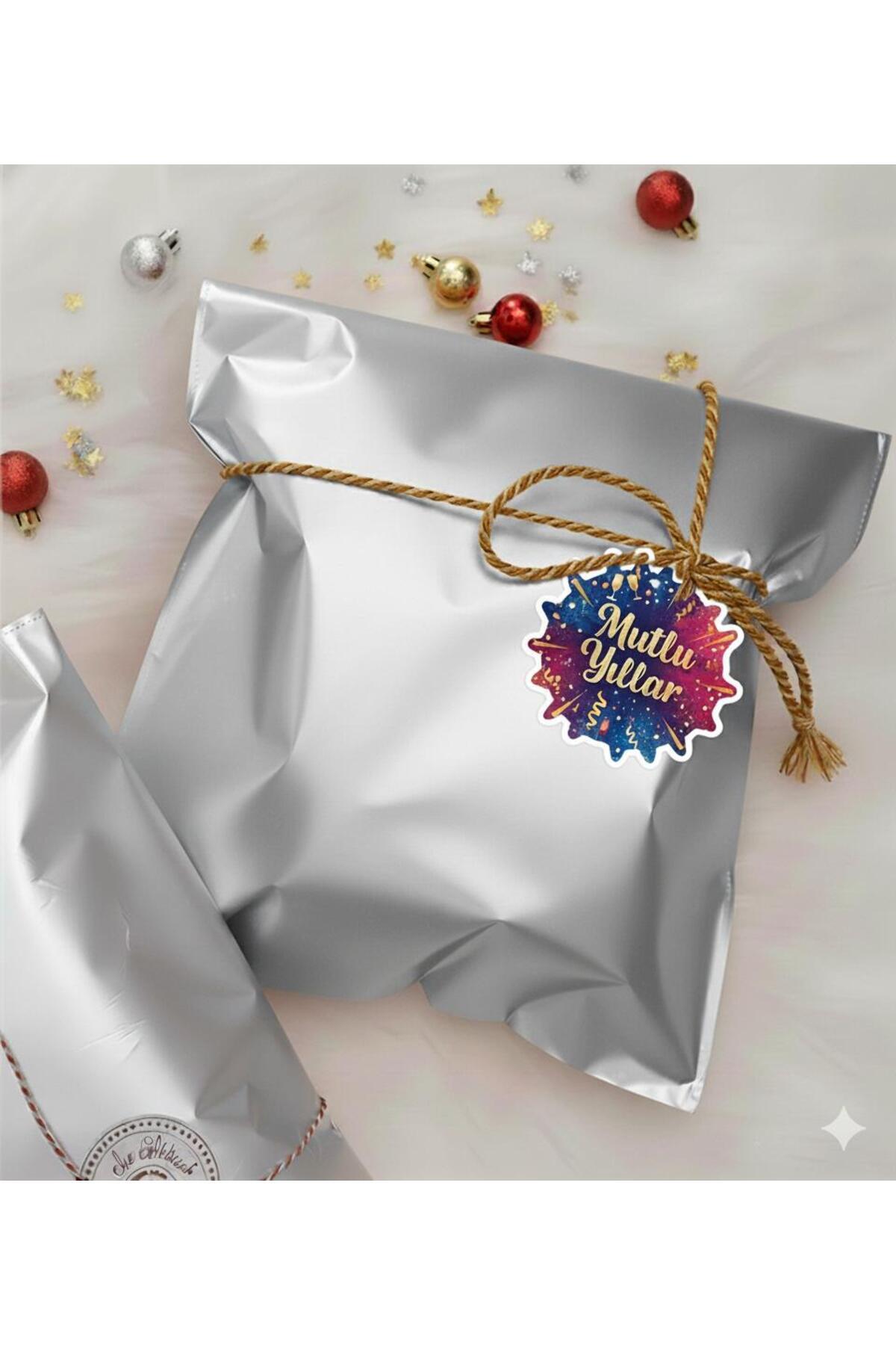 Poros Store Hediye Paketi 5 adet 40x60 Büyük Boy Gümüş Hazır Yapışkanlı Hediye Poşeti (Kazak,sweatshirt uygun)