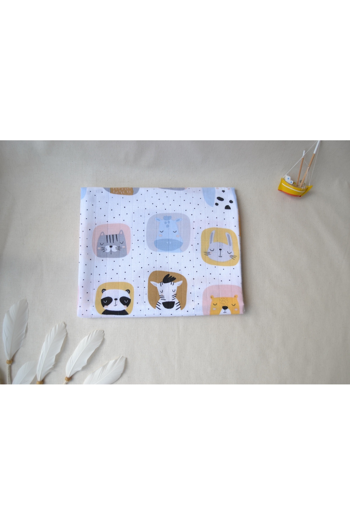 MiniMüslin %100 Pamuk Müslin Çok Amaçlı Örtü- Sleepy Jungle (OEKO-TEX Sertifikalı)