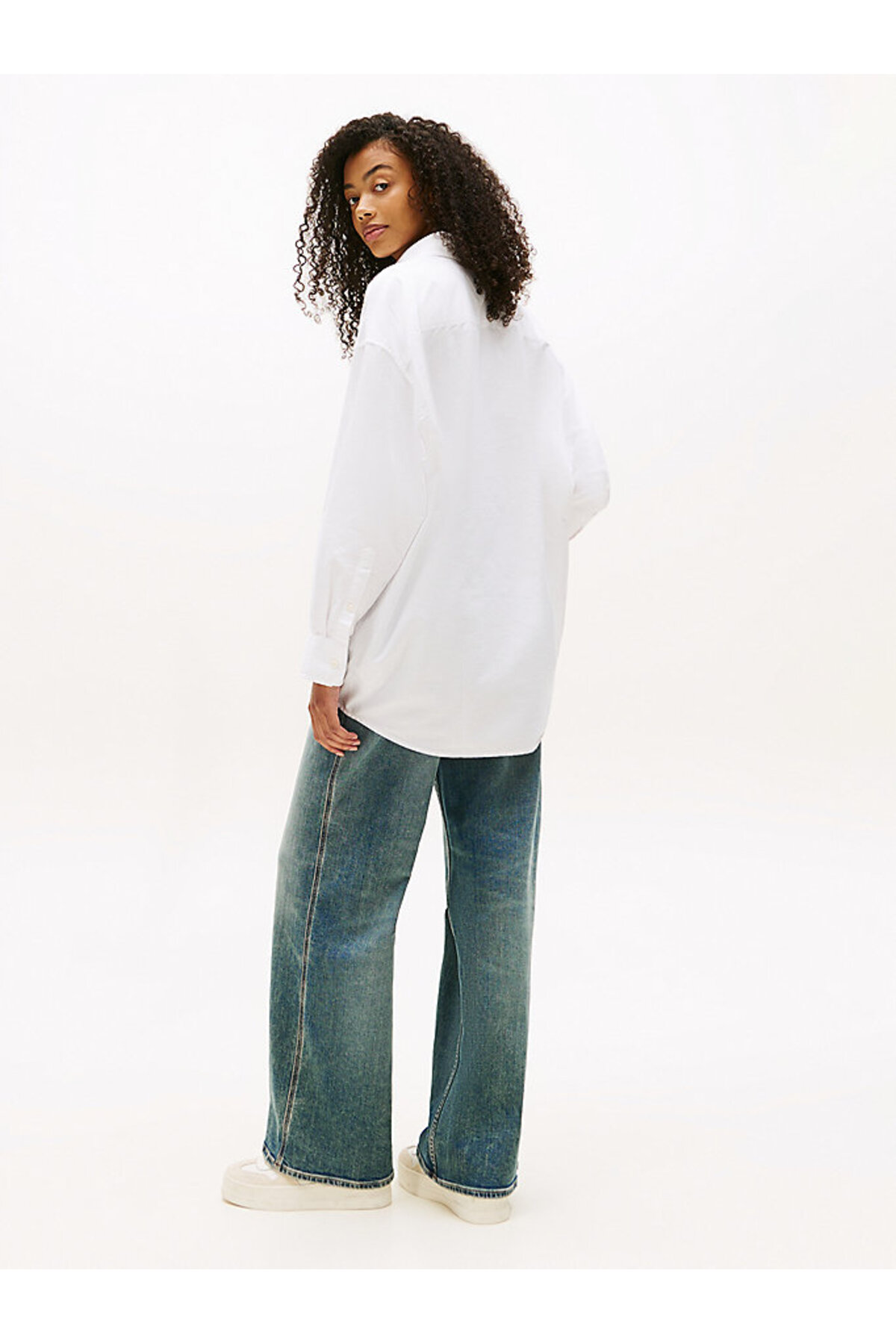 Tommy Hilfiger  Kadın Beyaz L/S Gömlek - Görsel 4