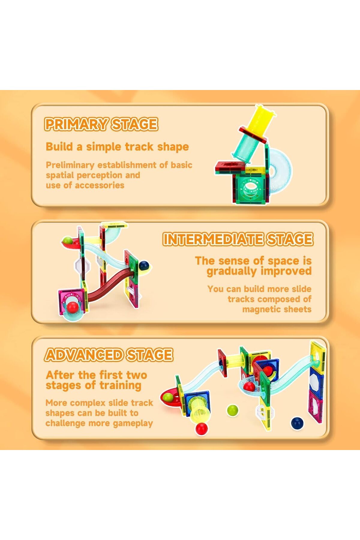 مجموعه کاشی‌های مغناطیسی اسباب‌بازی برای کودکان نوپا ۳+، بلوک‌های ساختمانی، مگنیتایلز (۱۴۸ عدد)