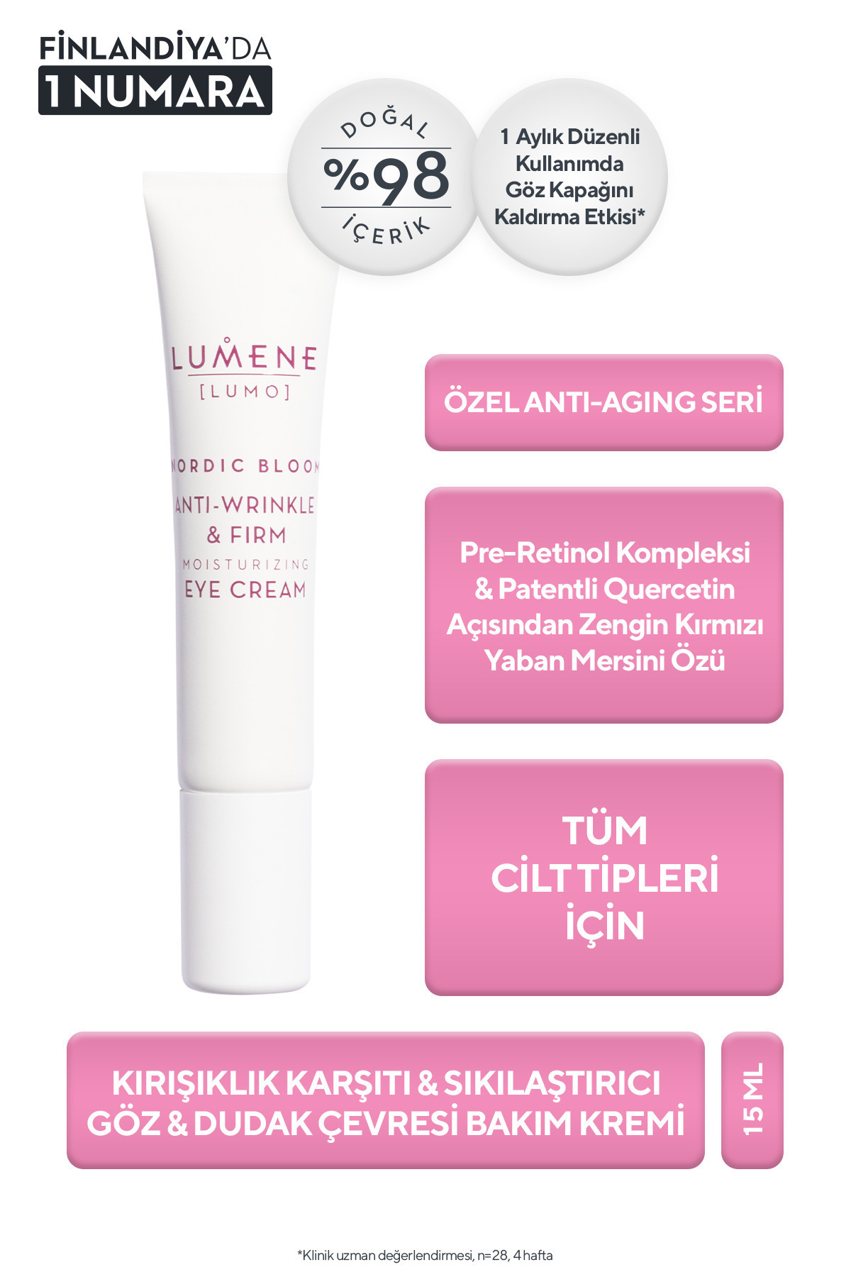 LUMENE Anti Aging Kırışıklık Karşıtı Göz Çevresi Kremi 15 ml