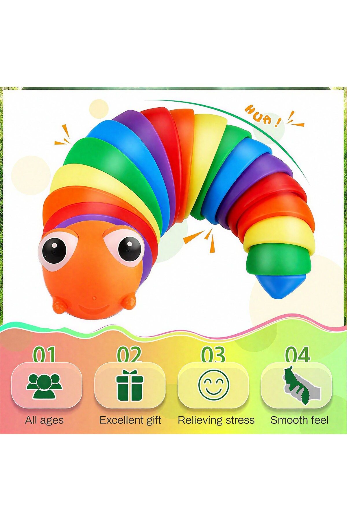 Circle Toys Kıvrılabilen Renkli Tırtıl - Stres Giderici ve Motor Gelişimi Destekleyen Eğitici Oyuncak fotoğrafı 3 (önizleme)