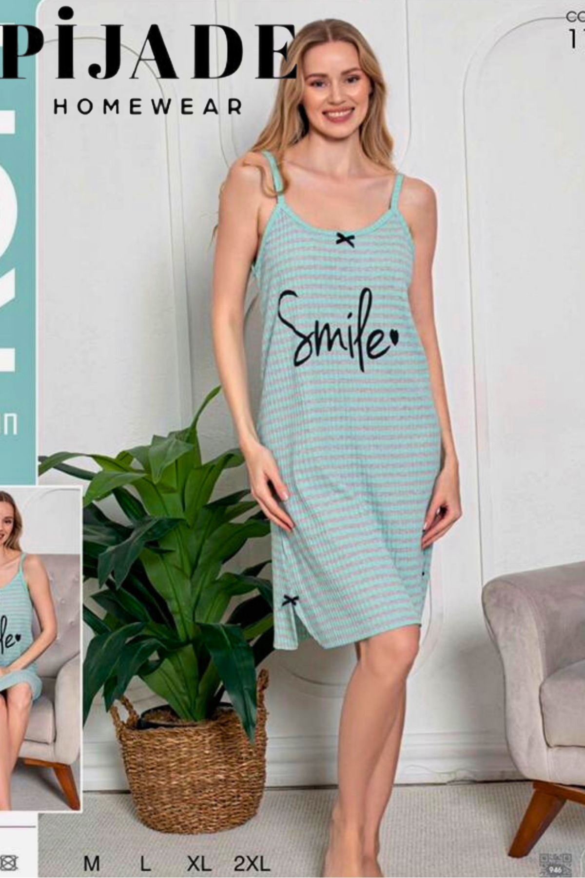 PİJADE HOMEWEAR Çizgili Jile Elbise