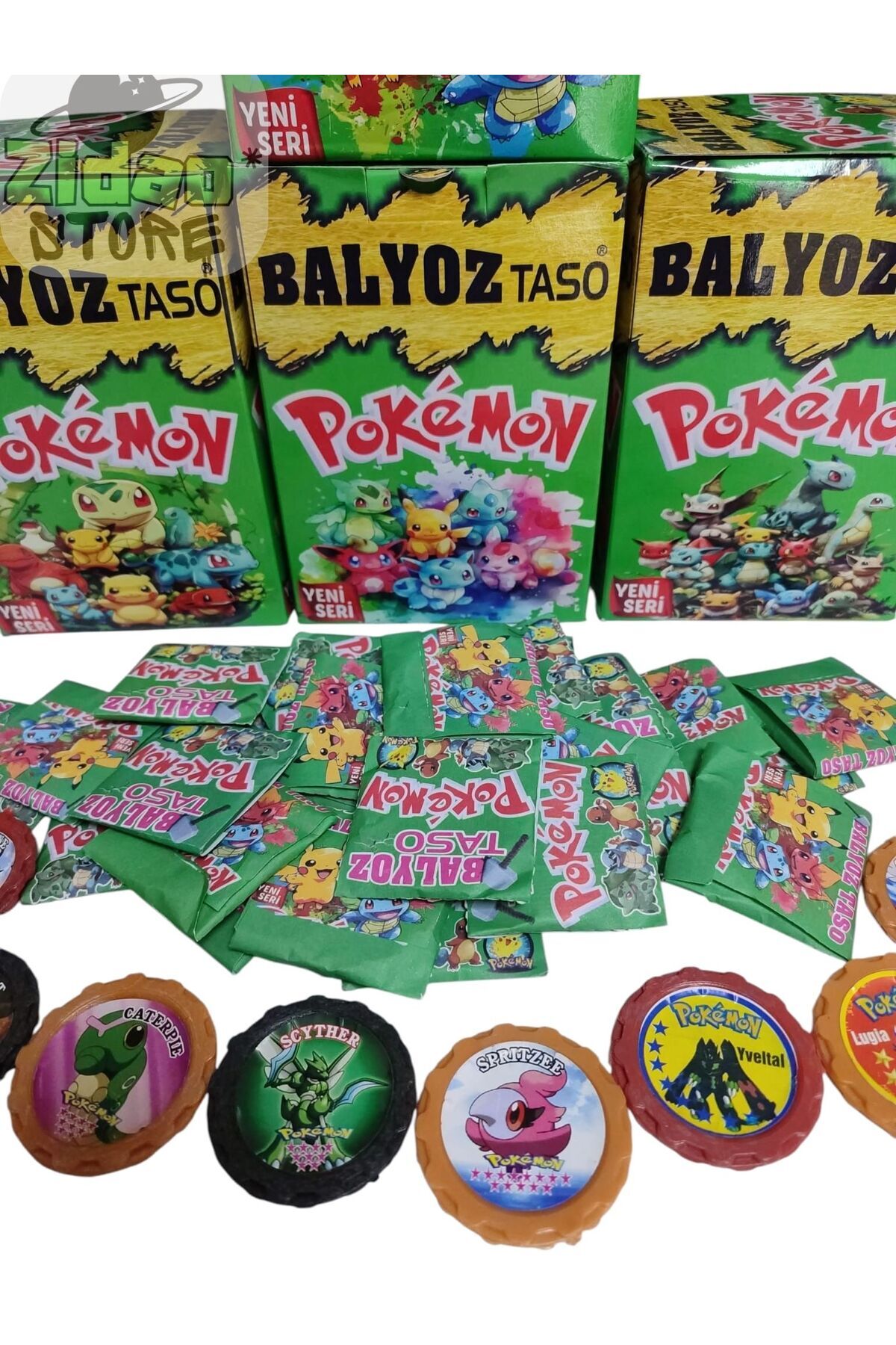Emrah Gültekin Balyoz Pokemon Tasoları Yeni Seri 15 Adet Pokemon Taso | Hediye Paketinde Mini Oyuncak ve Şeker