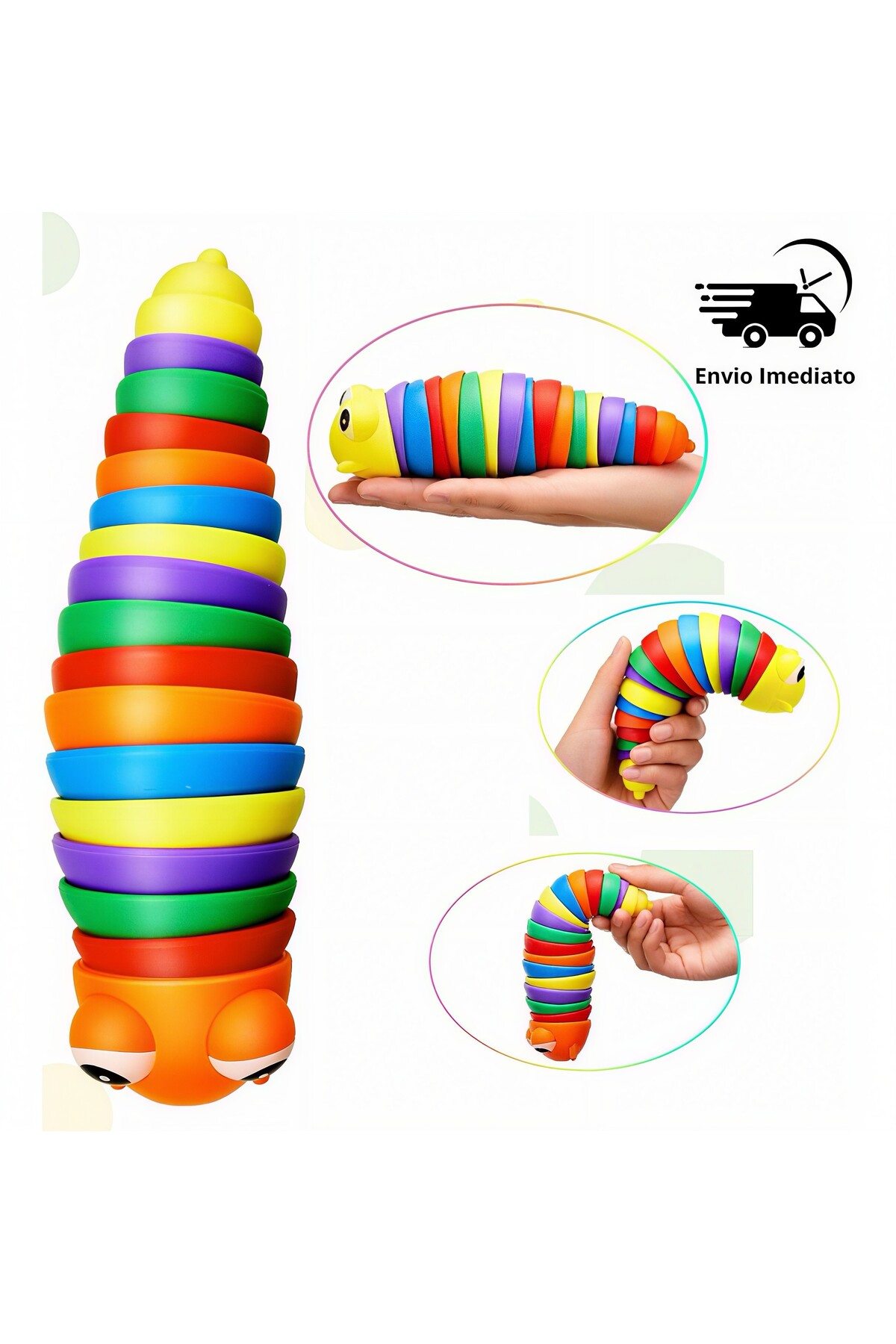 Circle Toys Kıvrılabilen Renkli Tırtıl - Stres Giderici ve Motor Gelişimi Destekleyen Eğitici Oyuncak fotoğrafı 6 (önizleme)