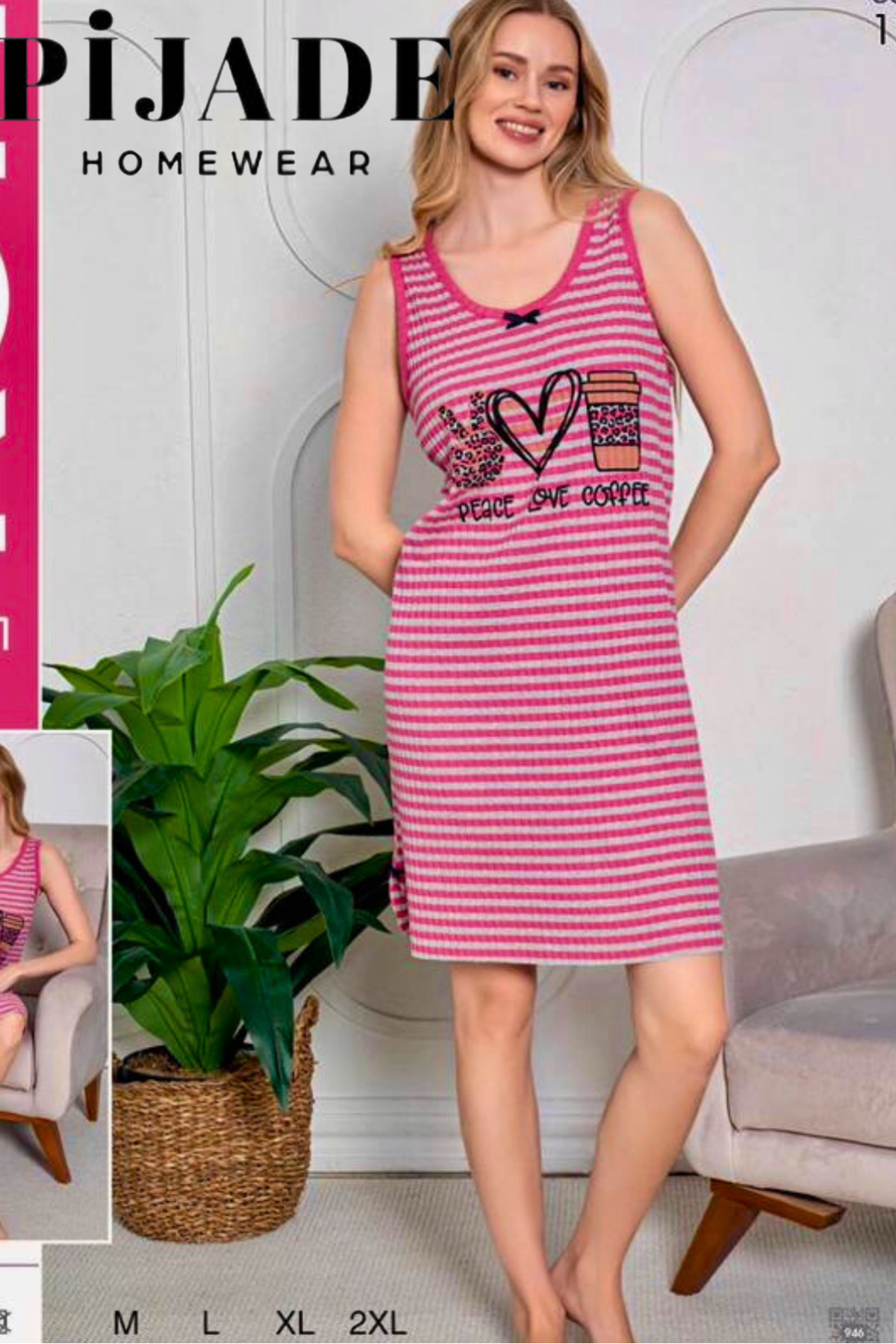 PİJADE HOMEWEAR Çizgili Jile Elbise