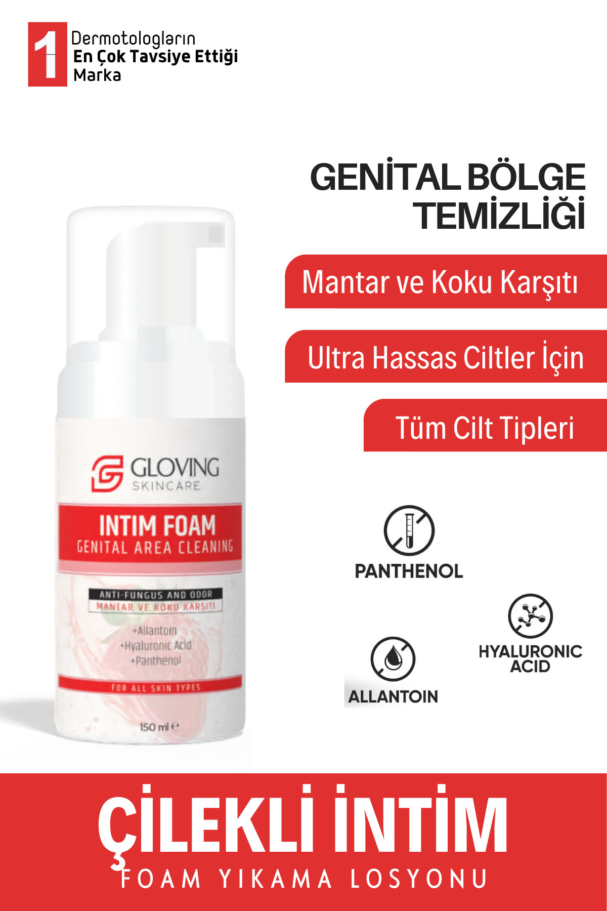 Glowingskıncare Çilek Içerikli Formüllü Genital Bölge Koku Akıntı Ve Intim Temizleme Losyonu 150ml