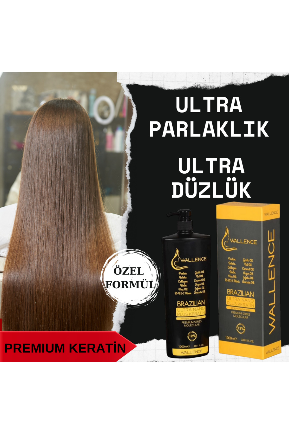 Brazilian Ultra Nano Plus Keratin 1000ml & Argan Nemlendirici Saç Bakım Maskesi 2'li Set — keratiyy22890 — تصویر 4 از 4