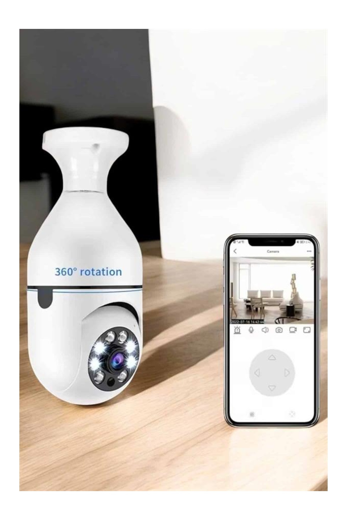 TeknoKesgin Güvenlik Kamerası Wifi Kamera Duylu Ev Kamerası Wifi Bağlantılı Dönebilen