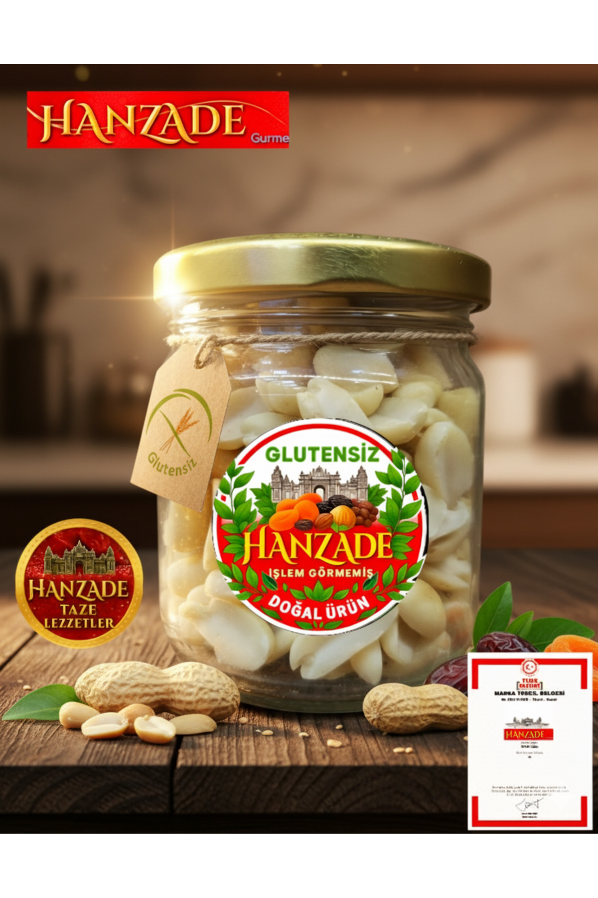 HANZADE GURME GLUTENSİZ İŞLEM GÖRMEMİŞ DOĞAL İÇ FISTIK FISTIK İÇİ 100 GR ALTIN KAPAK SERİSİ