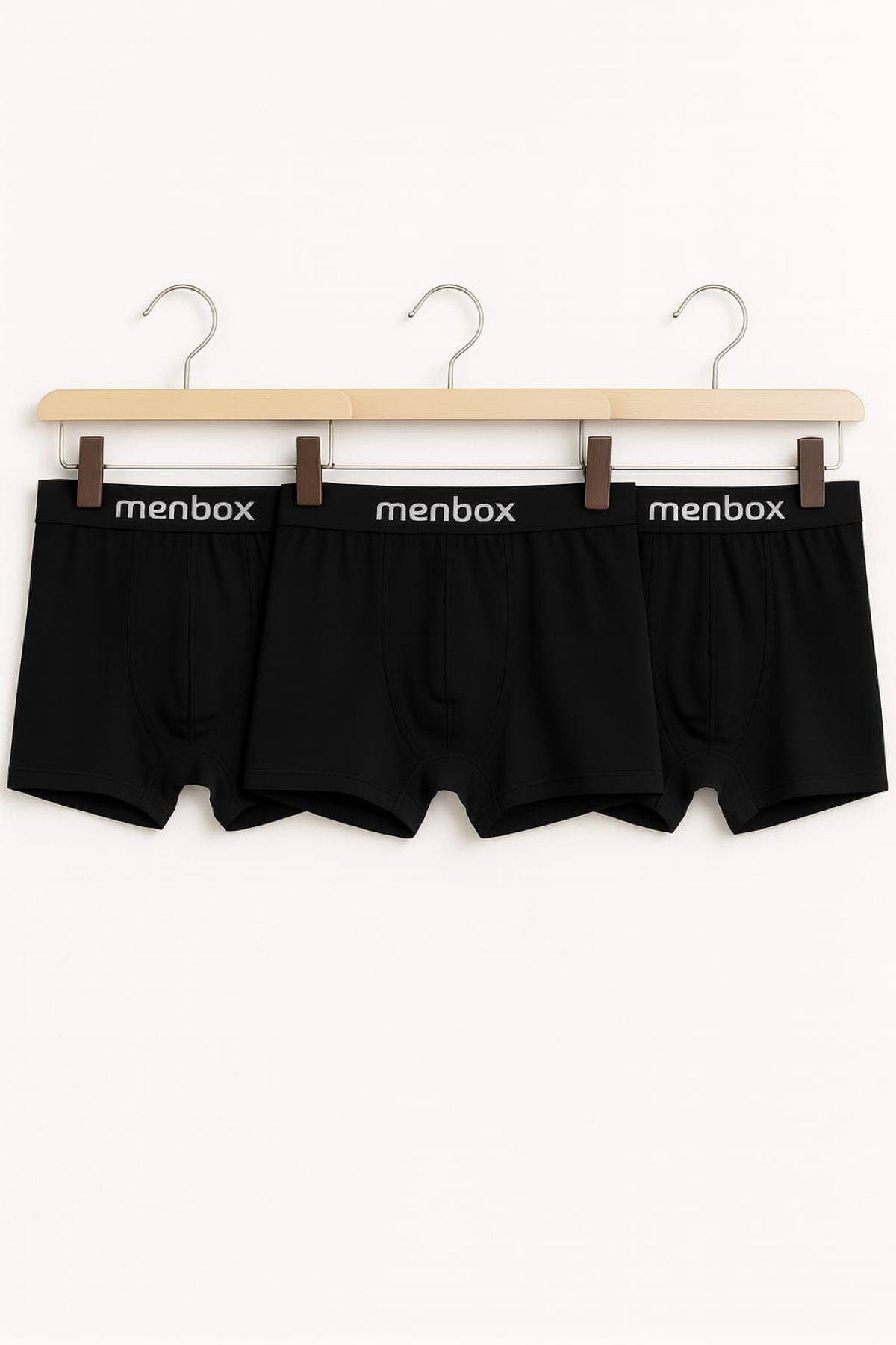 enmodaiçgiyim 3 Adet Siyah Erkek Boxer – Pamuklu Likralı, Rahat İç Giyim