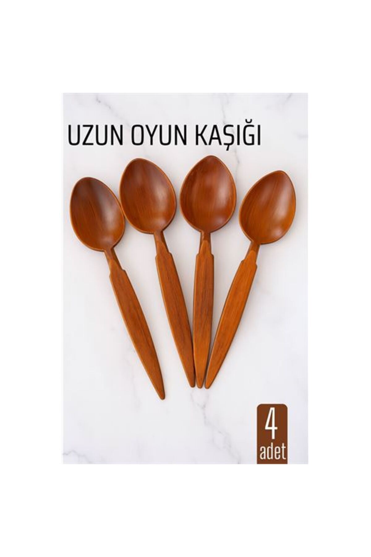 ModaCar Uzun Oyun Kaşığı Halk Oyunu Kaşığı - Kına Kaşığı Uzun Saplı Zeybek Oyun Kaşığı 4 ADET