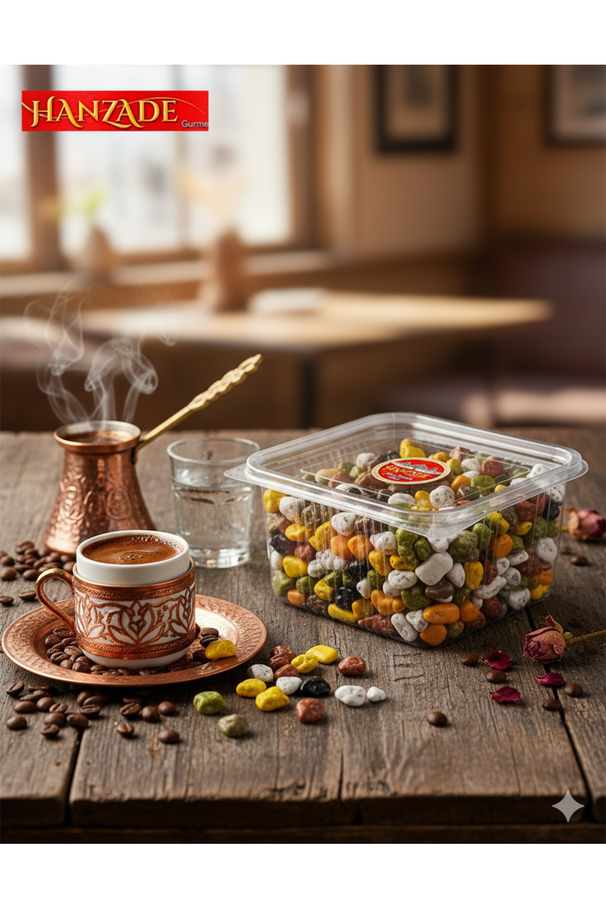 HANZADE GURME KAHVE YANI ÇAKILTAŞI ÇİKOLATA DRAJE 400 GR ÇAKIL TAŞI ÖZENLE SEÇİLMİŞ TANELER