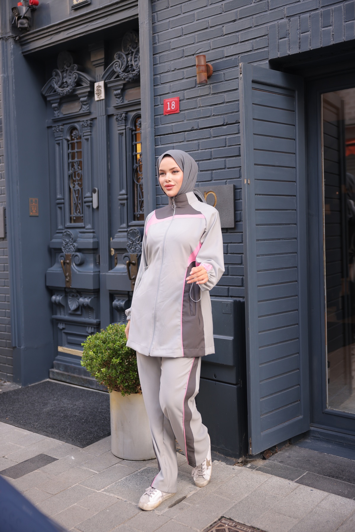 Hijab Tracksuit Bottom Top Set