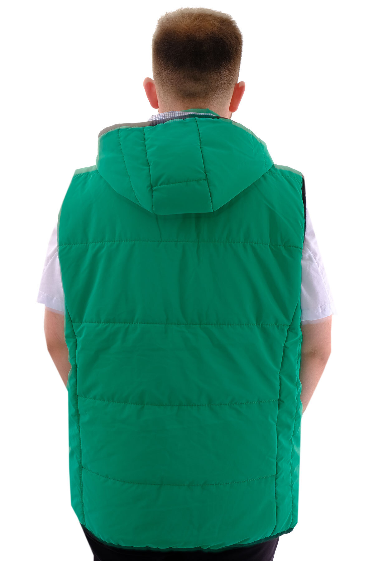 ModeXL Mode XL Büyük Beden Erkek Kapitone Yelek U24702 Yeşil görsel 4