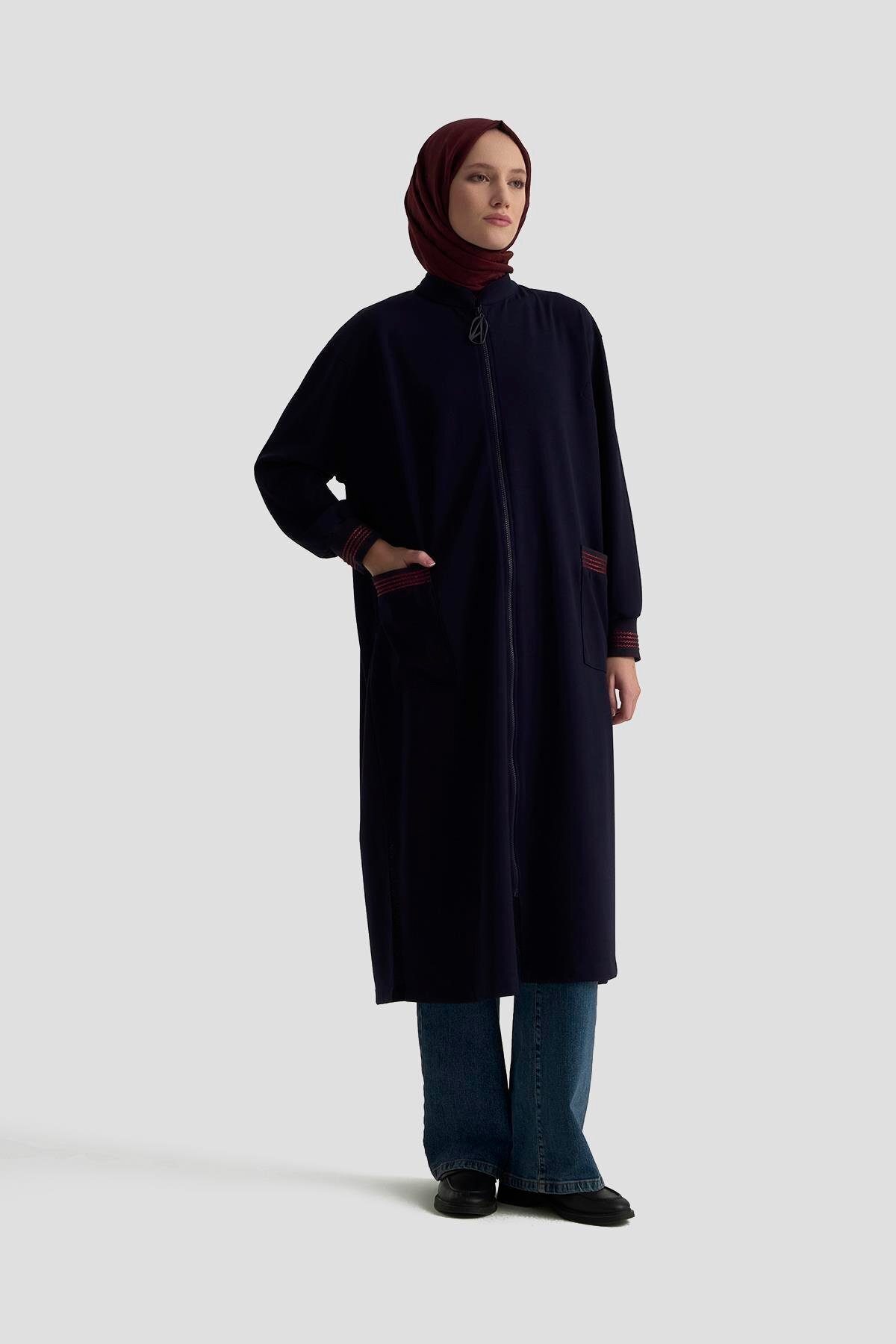 ARMİNE TREND SİMLİ CEPLİ FERMUARLI HIRKA 25KT557