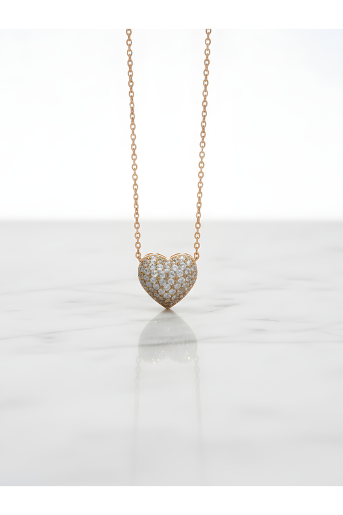 Heart Shaped Gemstone Steel Necklace
