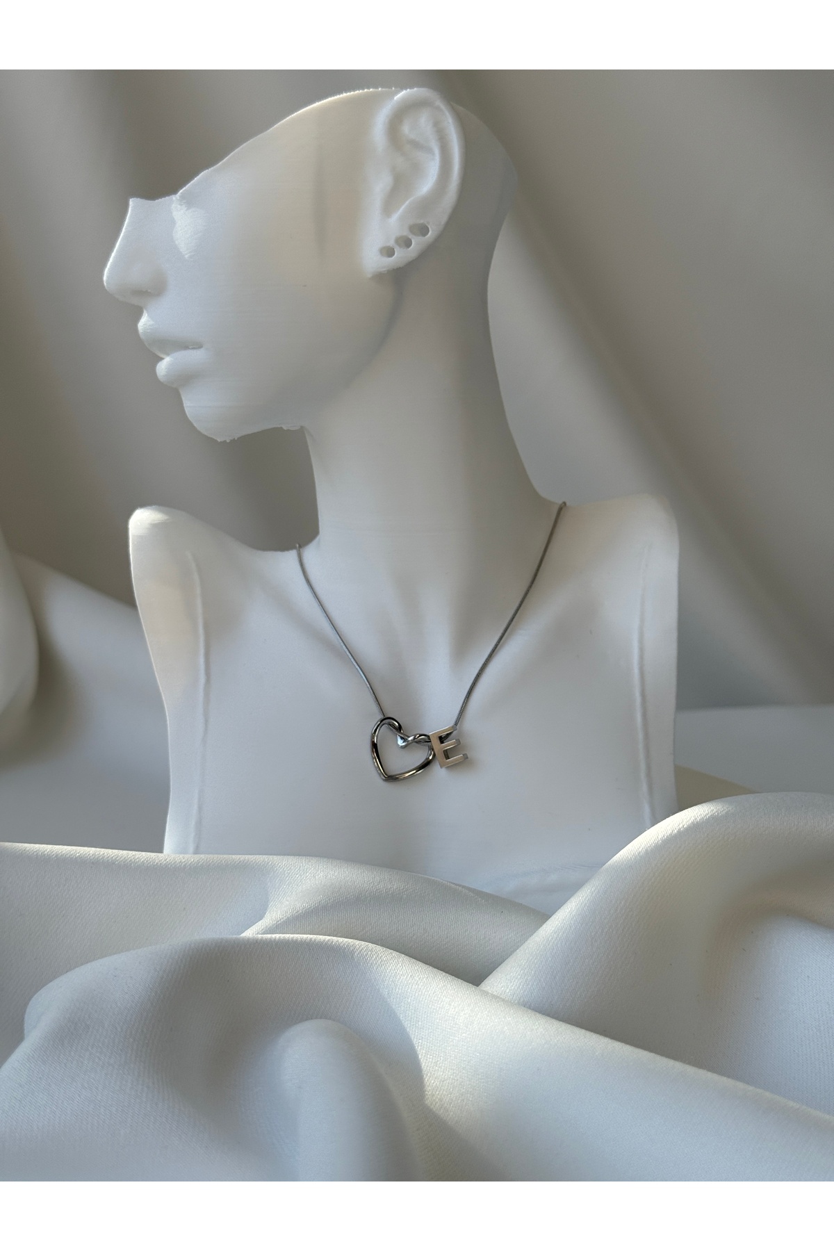 Kalp Harf Kolye — Silver