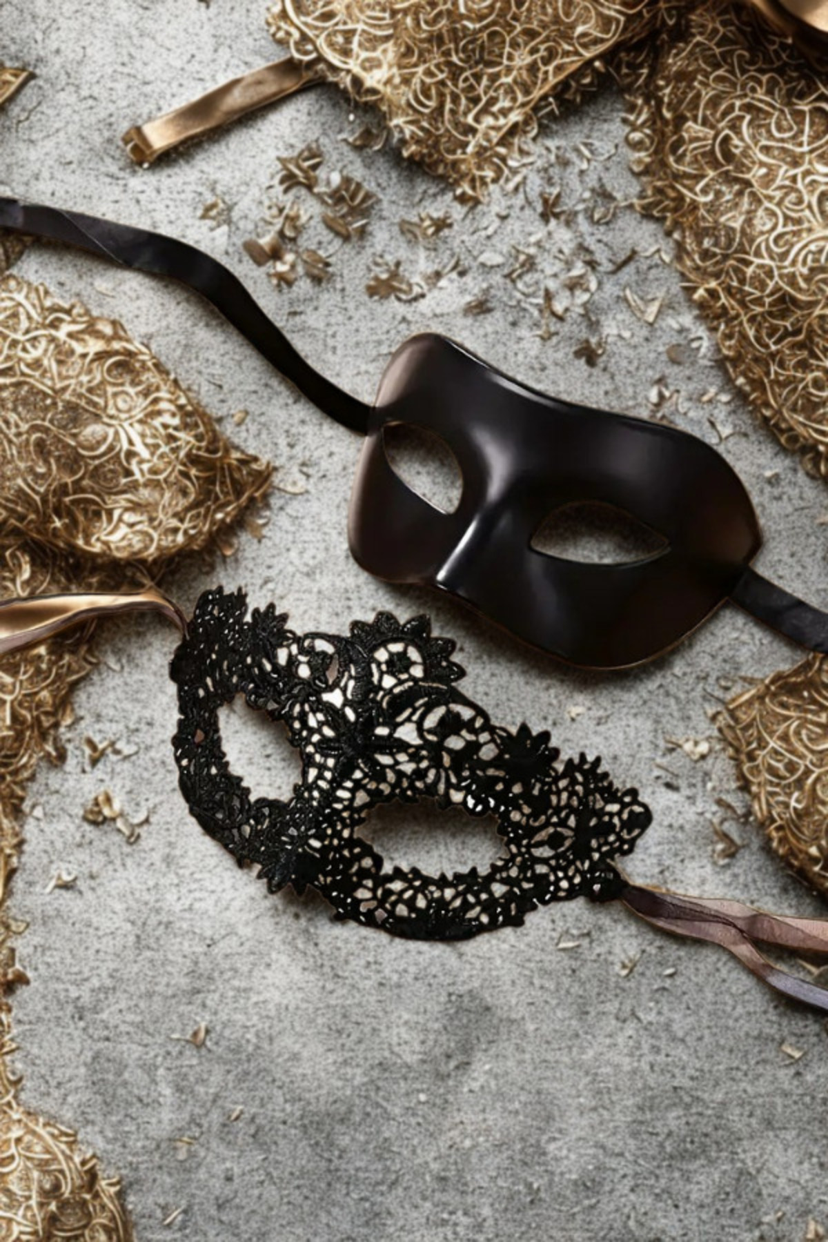 shop Çiftler İçin İkili Parti Maskesi Seti - Dantel Göz Maskesi ve Venedik Maskesi