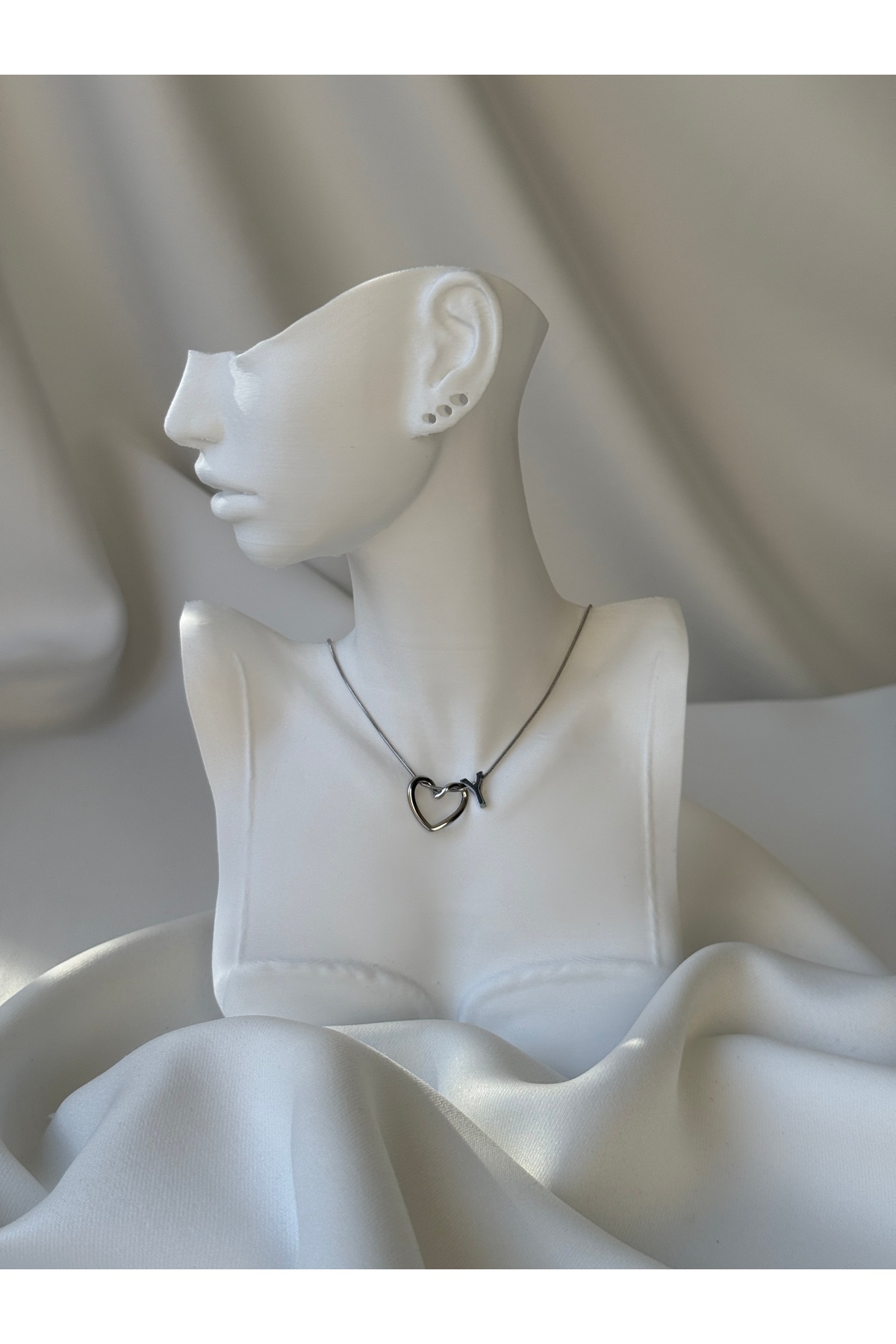 Kalp Harf Kolye — Silver