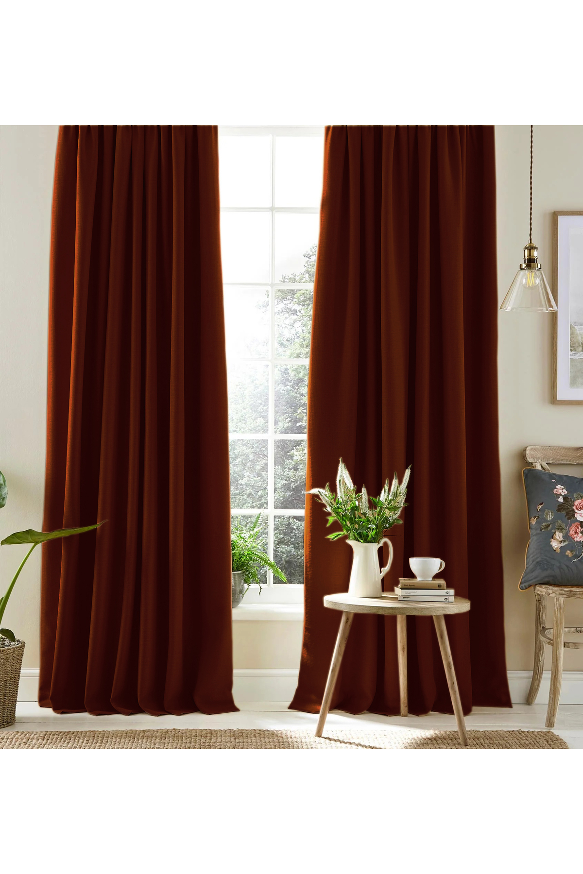 Burgundy Special Woven Thick Fabric Sunshade Background Curtain Long Lasting Use (EN X LENGTH)