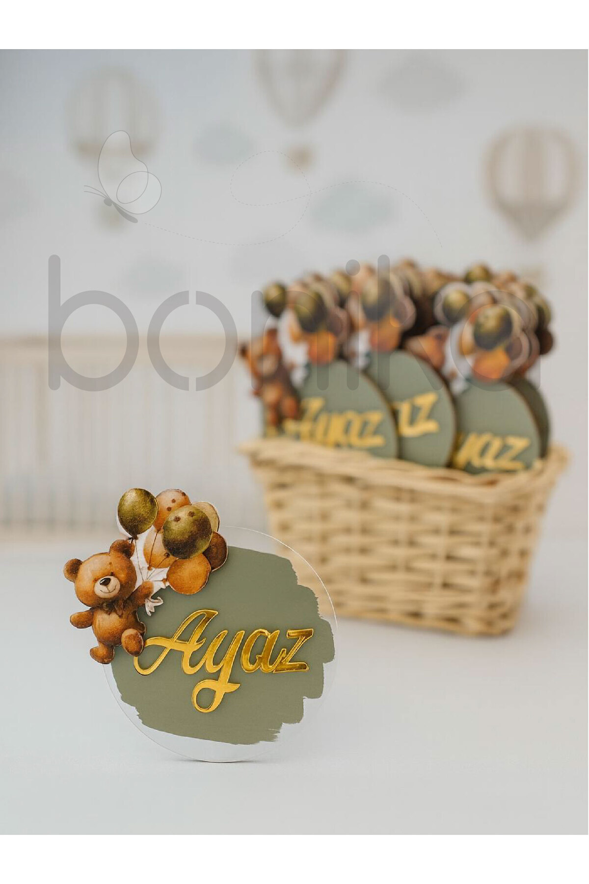 Bonika Bebek Yenidoğan Hediyelik Pleksi Magnet (10 Adet Şeffaf Poşetli)