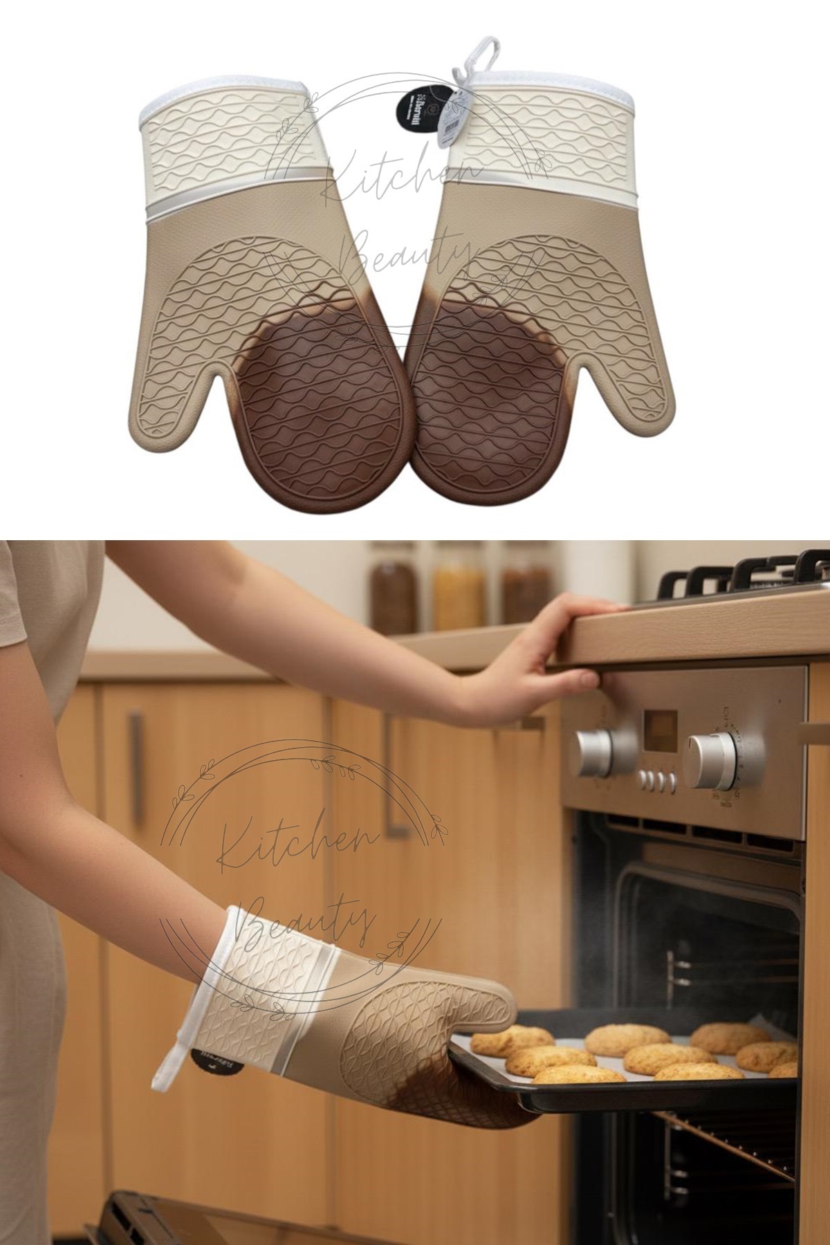 Kitchen Beauty Silikon Yanmaz Ve Isıya Dayanıklı Fırın Eldiveni 1 Çift