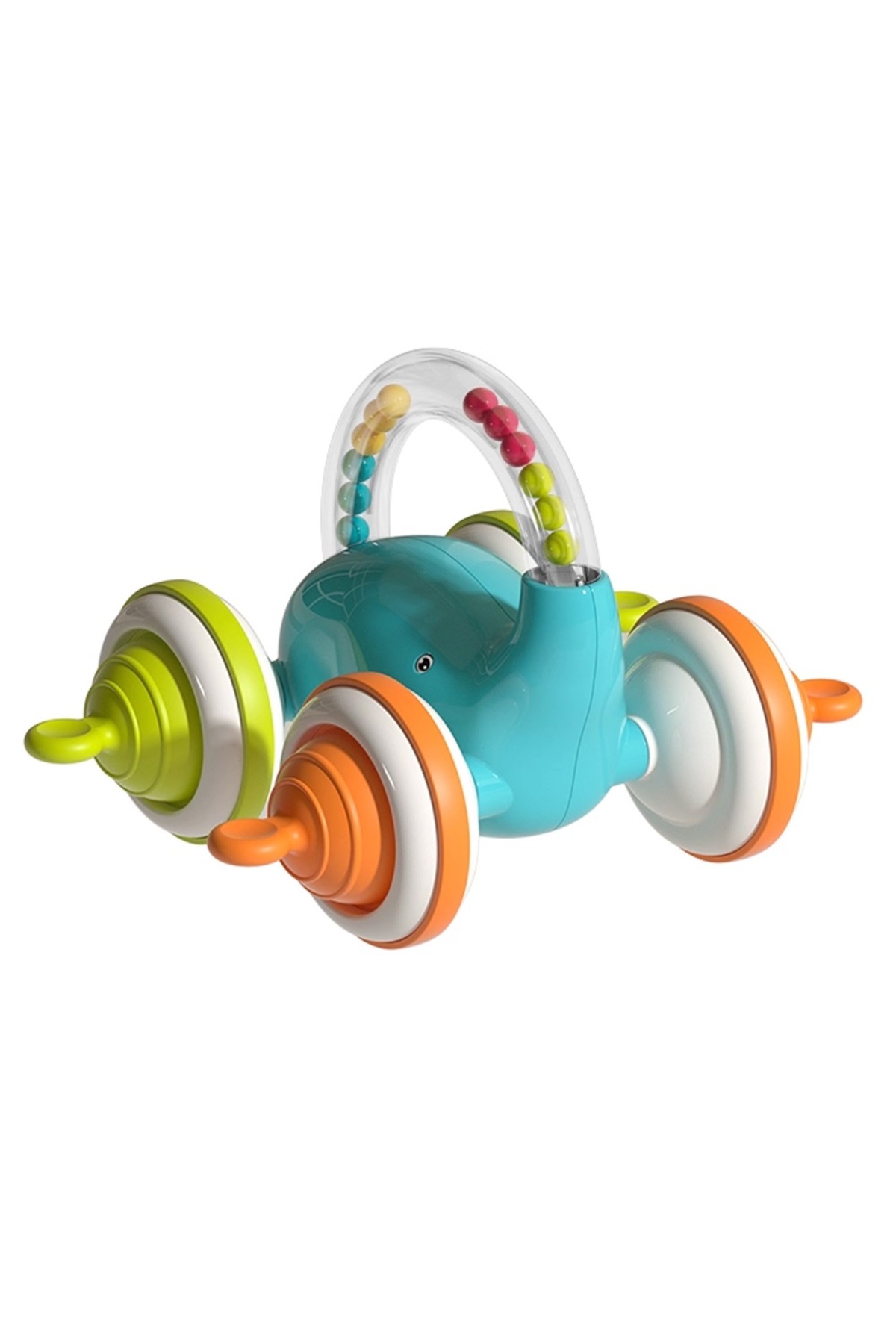tutobaby Montessori Çıngıraklı Fil Araba Oyuncağı (Yumuşak Silikon Tekerlekli) fotoğrafı 7 (önizleme)
