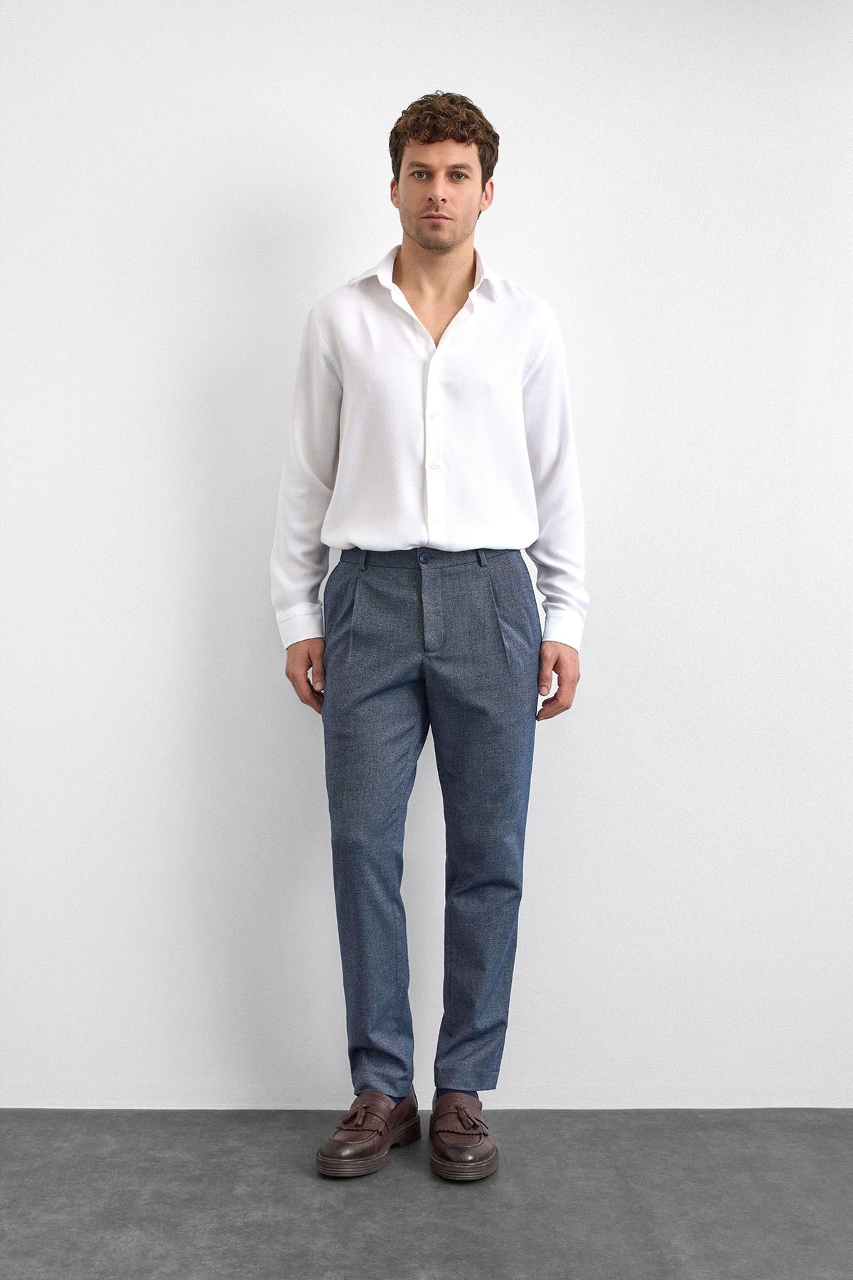 Back And Bond Beli Lastikli Lacivert Cepli Jogger Pantolon