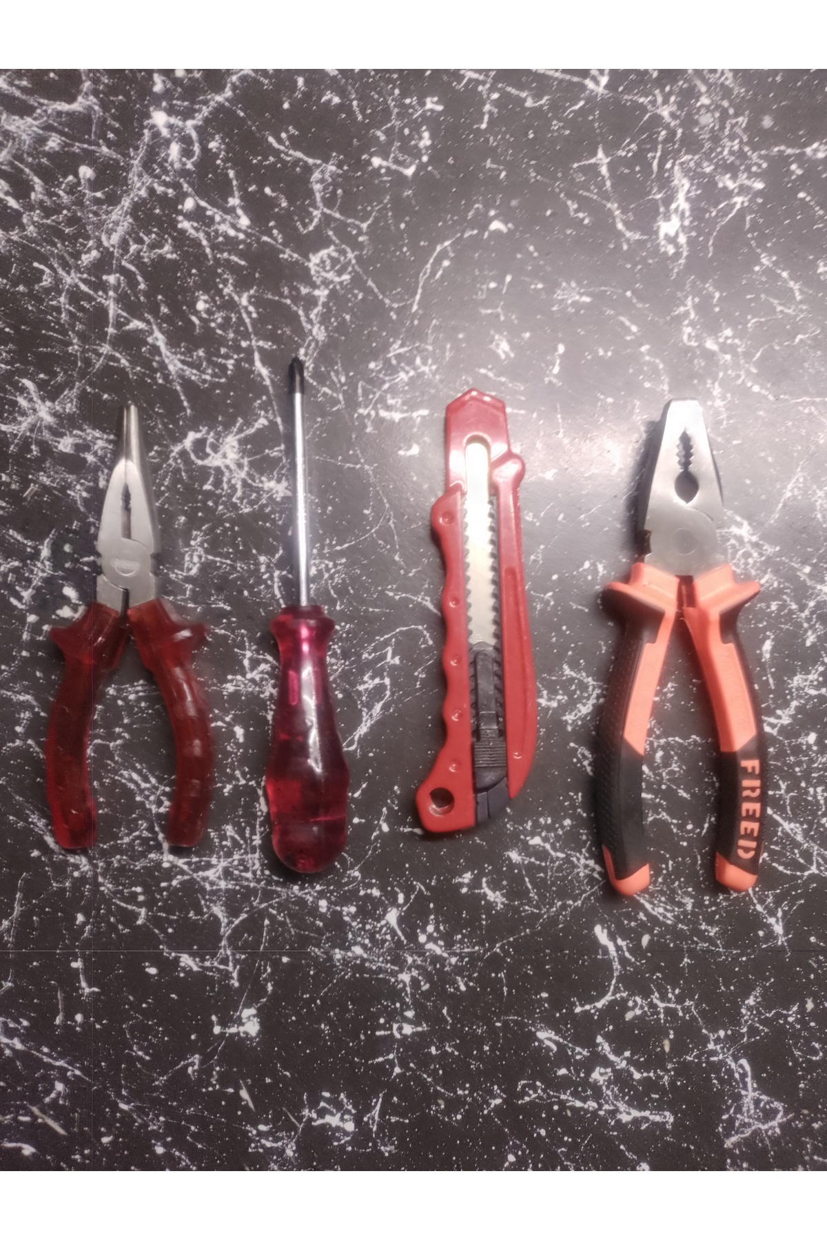 Safety Çelik pense+kargaburnu+tornavida+maket bıçağı