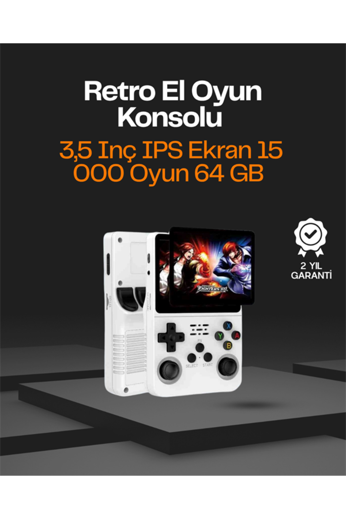 ZERO LAND LVSQVR R36S Taşınabilir Retro Oyun Konsolu – 15.000 Oyun, 64 GB Depolama, (103208) IPS Ekran