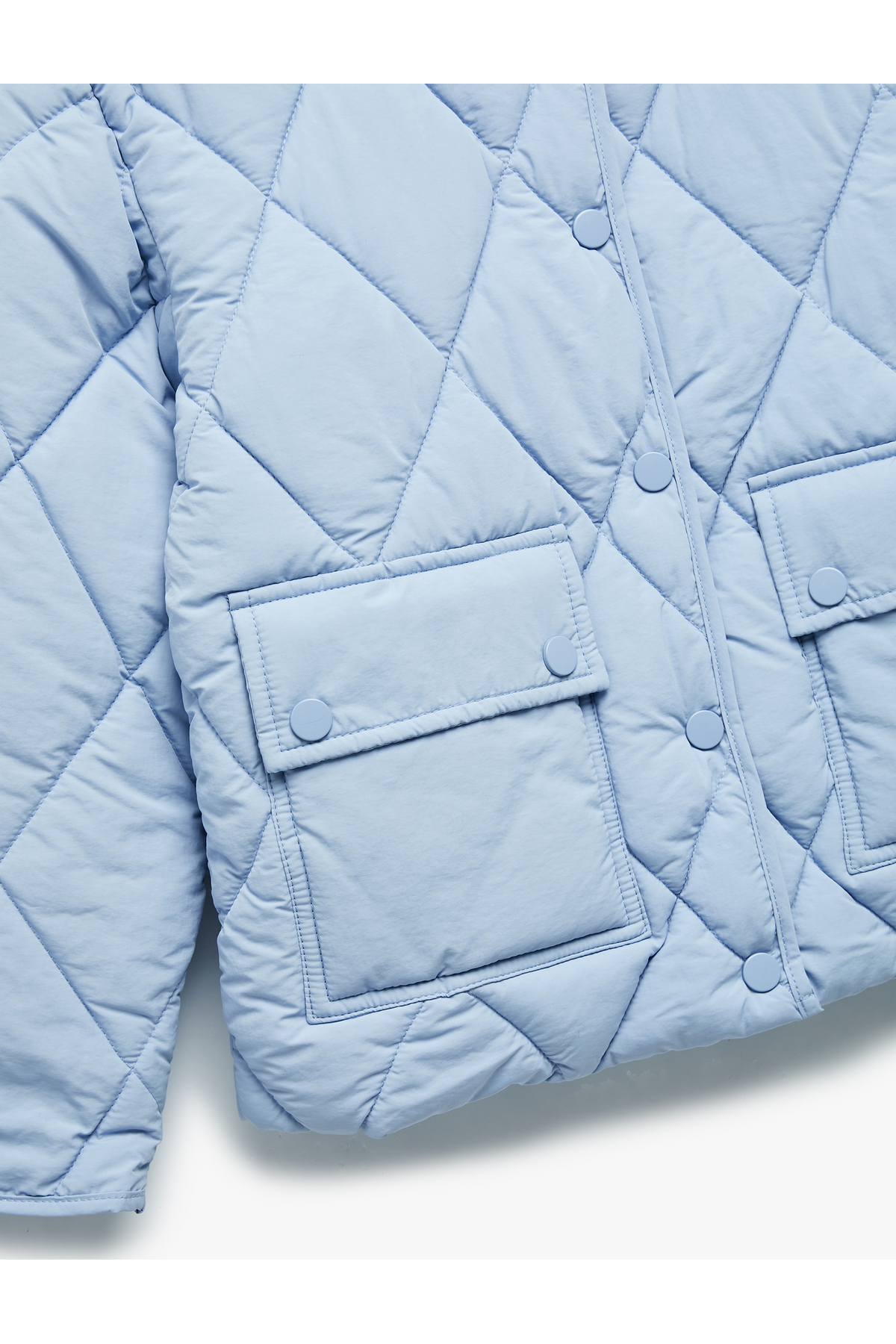 Koton Uzun Kollu Bisiklet Yaka Cepli Kapitone Mevsimlik Mont fotoğrafı 3 (önizleme)