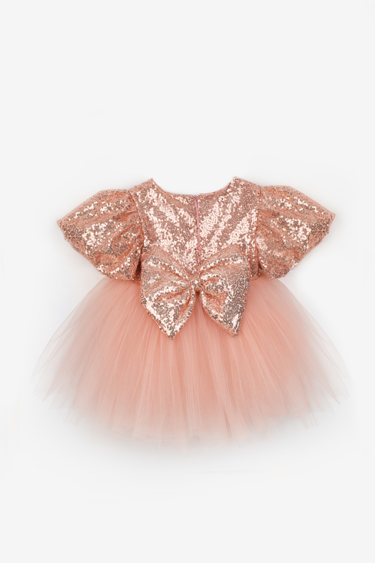 Le Mabelle Rose Fiyonk Detaylı Pullu Kız Bebek Elbise - Amber fotoğrafı 2 (önizleme)