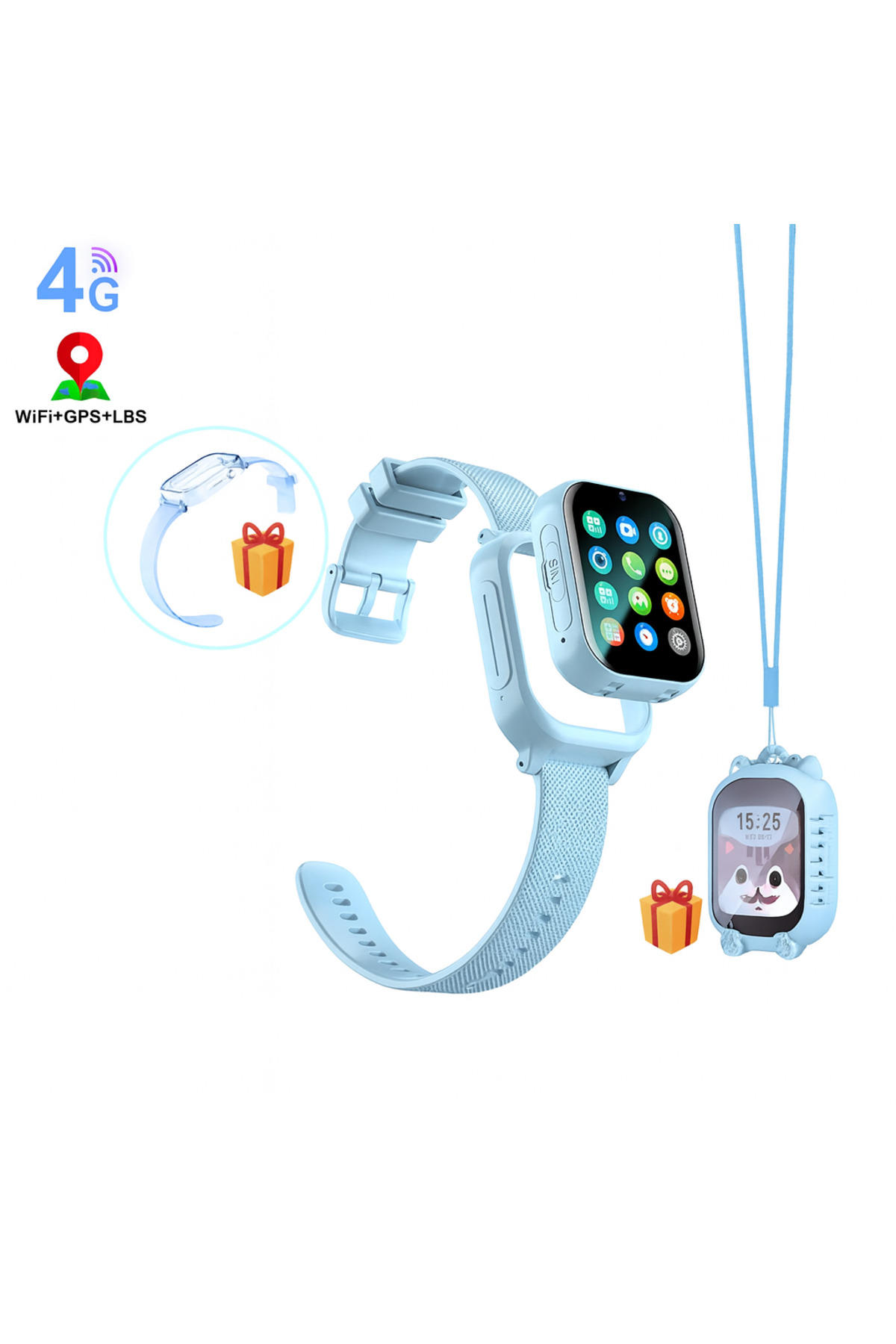 qasul Sim Kartlı GPS'Lİ Kameralı Görüntülü Görüşmeli Çocuk Güvenliği İçin Akıllı Saat fotoğrafı 4 (önizleme)