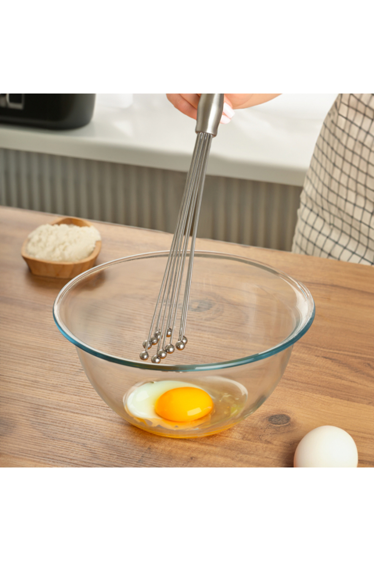 mucit home Ayarlanabilir Paslanmaz Çelik Metal Boncuk Top Uçlu Çırpıcı Sos Karıştırıcı Top Uçlu Yumu