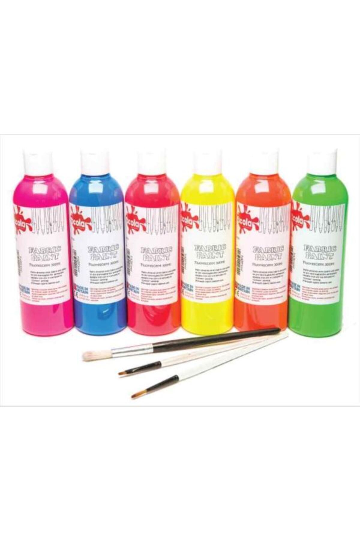 رنگ پارچه ۳۰۰ میلی‌لیتر × ۶ رنگ‌های استاندارد